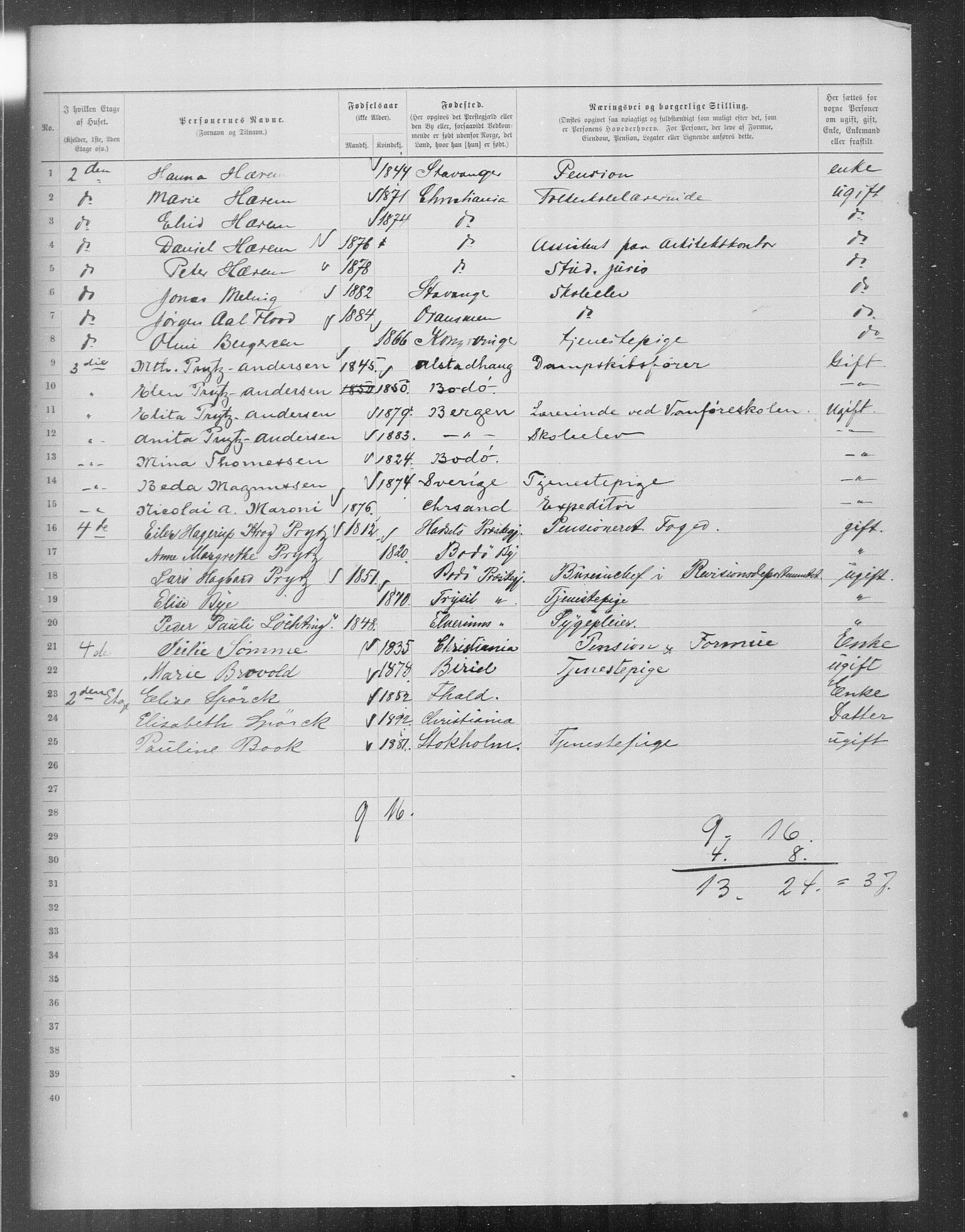 OBA, Kommunal folketelling 31.12.1899 for Kristiania kjøpstad, 1899, s. 15478