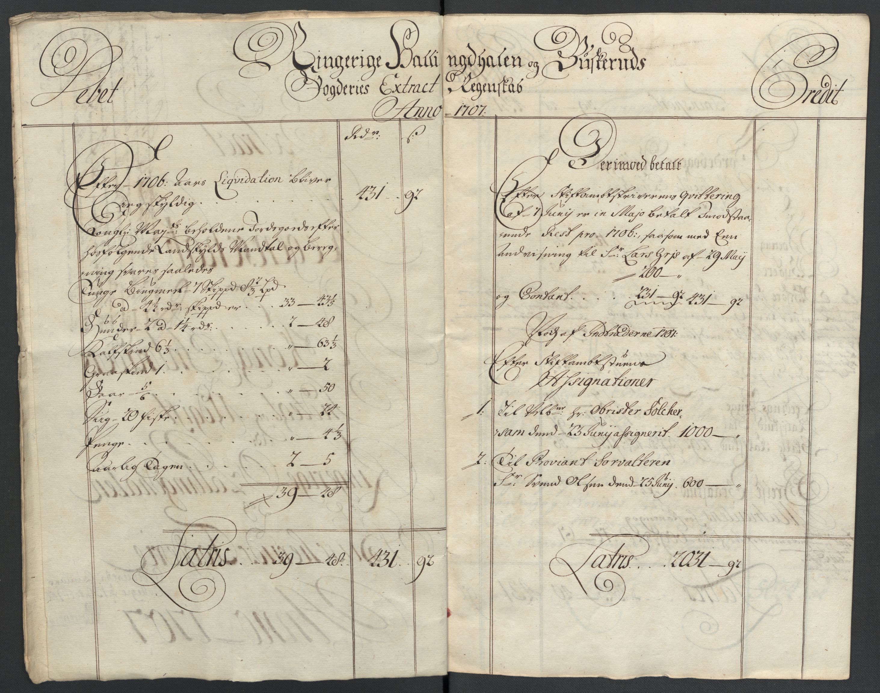 Rentekammeret inntil 1814, Reviderte regnskaper, Fogderegnskap, AV/RA-EA-4092/R22/L1466: Fogderegnskap Ringerike, Hallingdal og Buskerud, 1707, s. 10