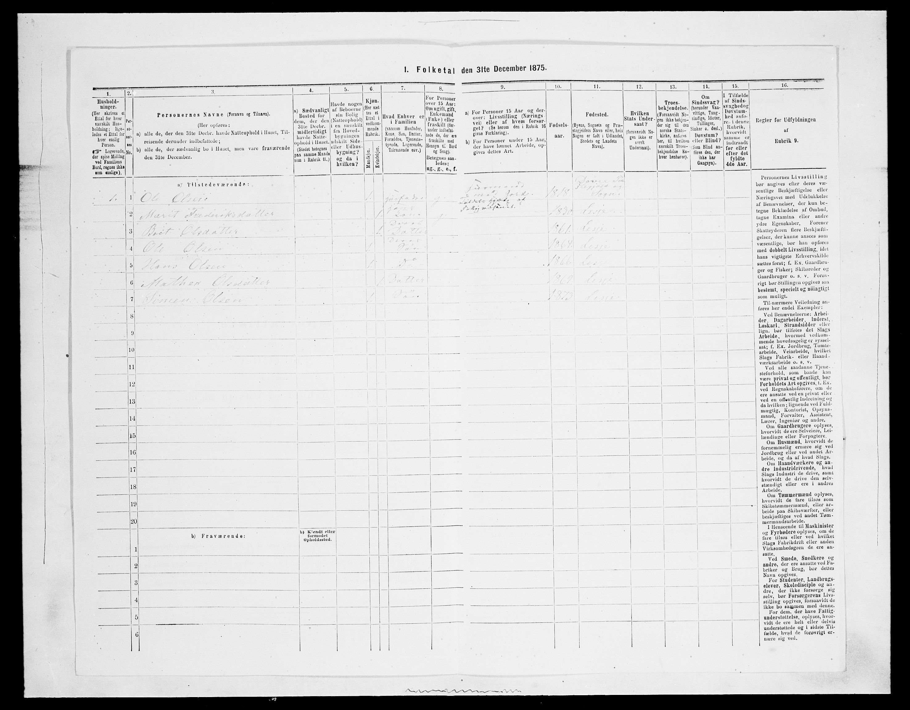 SAH, Folketelling 1875 for 0512P Lesja prestegjeld, 1875, s. 796