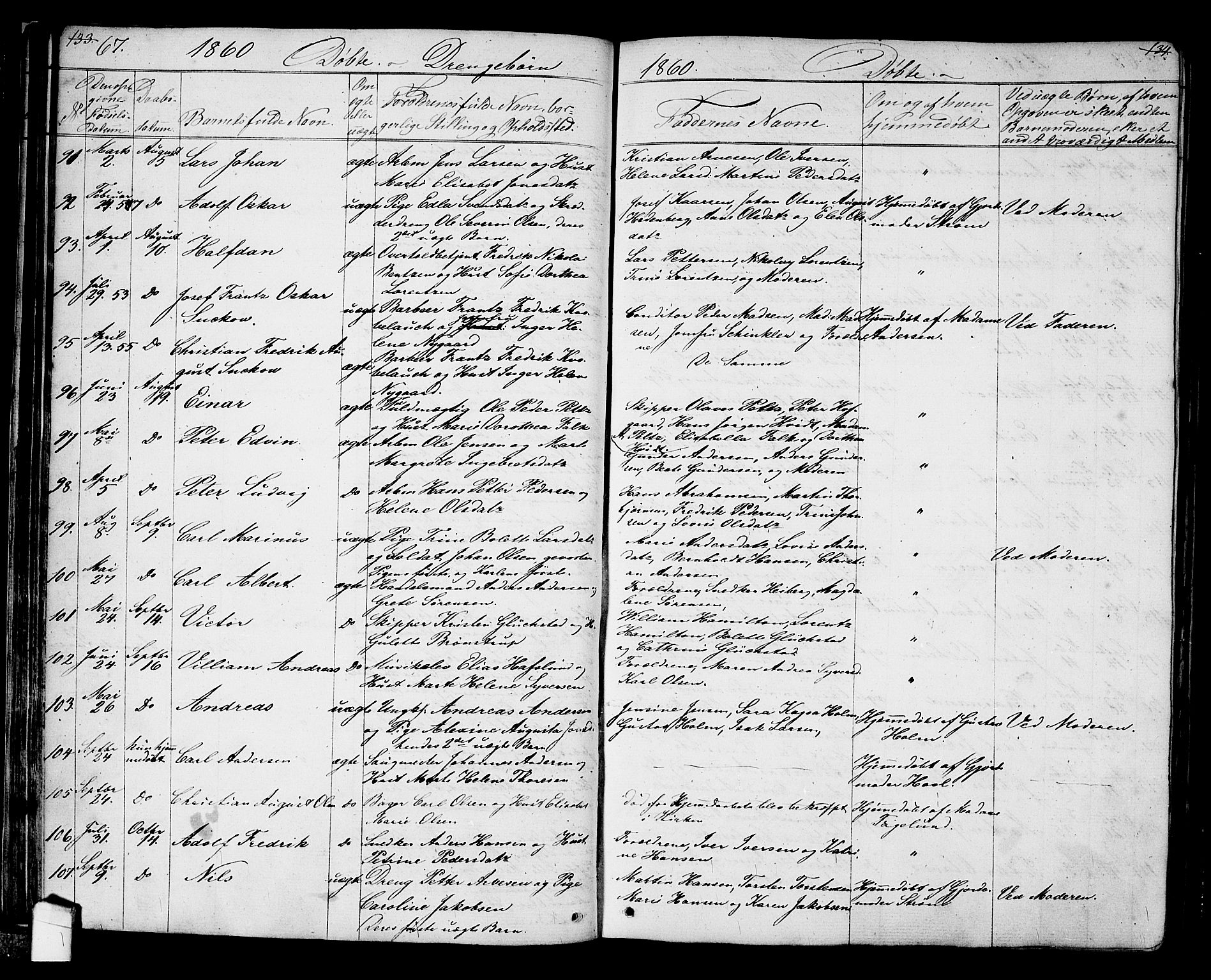 Halden prestekontor Kirkebøker, AV/SAO-A-10909/G/Ga/L0005a: Klokkerbok nr. 5A, 1855-1864, s. 67