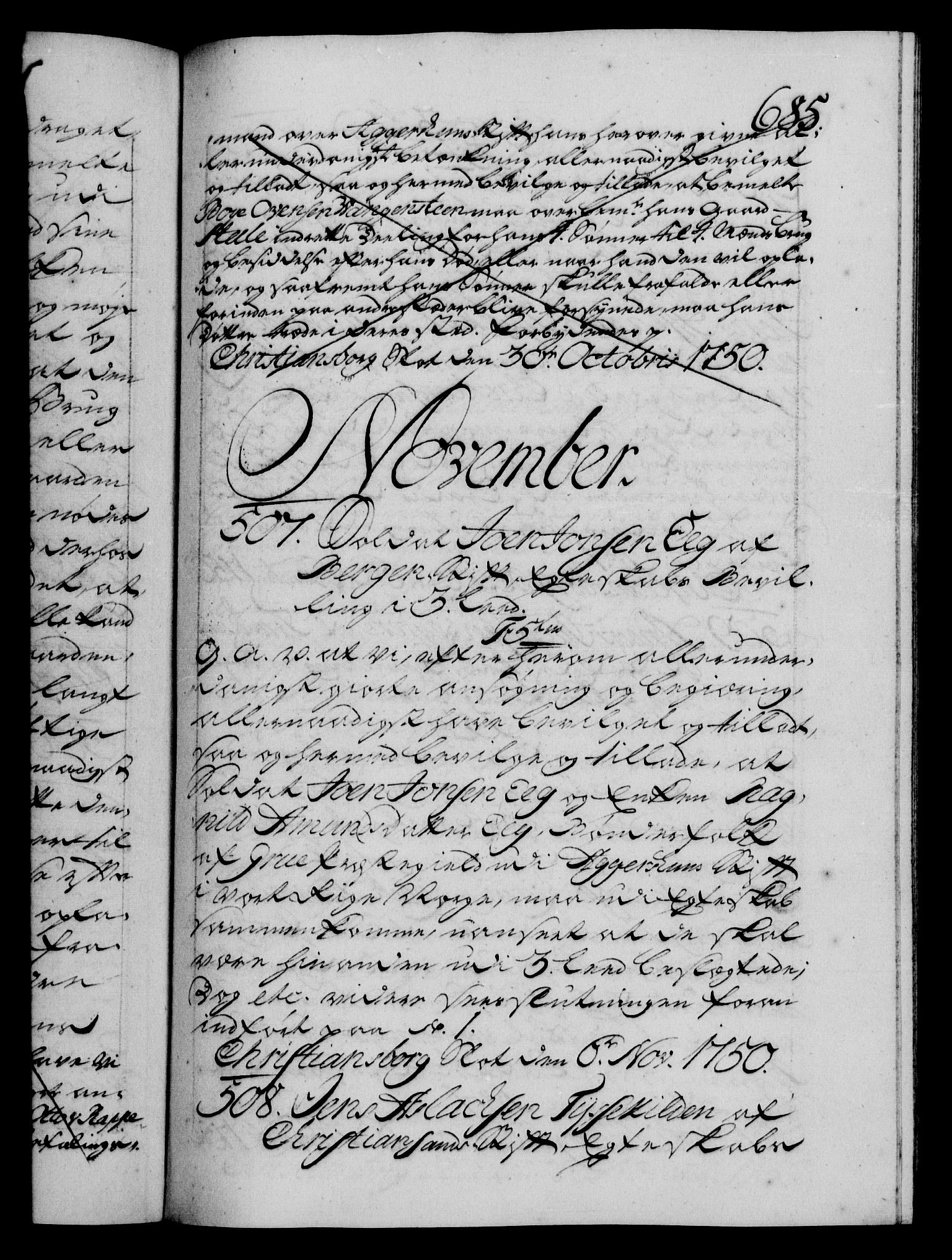 Danske Kanselli 1572-1799, RA/EA-3023/F/Fc/Fca/Fcaa/L0036: Norske registre, 1749-1750, s. 685a