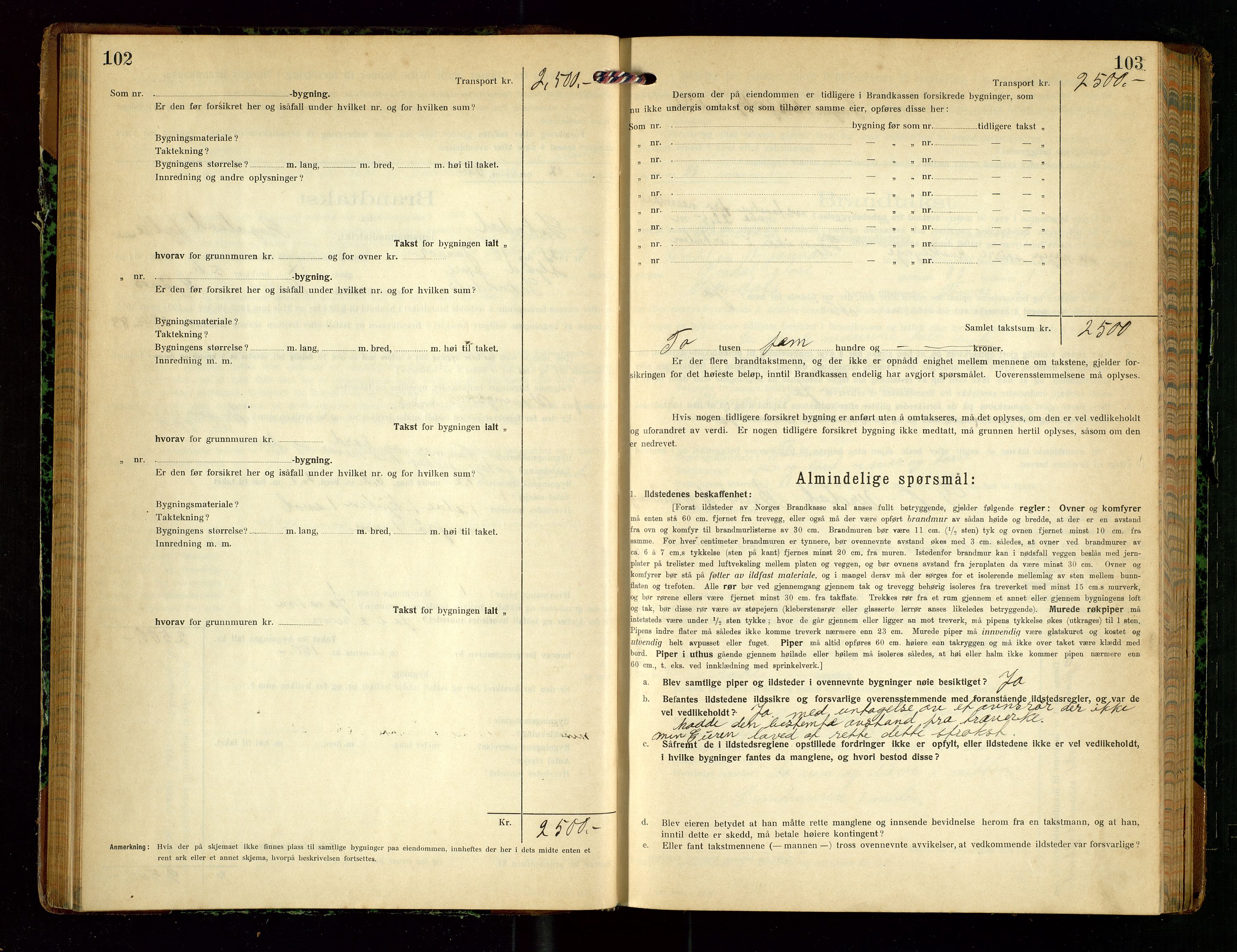 Sokndal lensmannskontor, AV/SAST-A-100417/Gob/L0005: "Brandtakst-Protokol", 1920-1924, s. 102-103