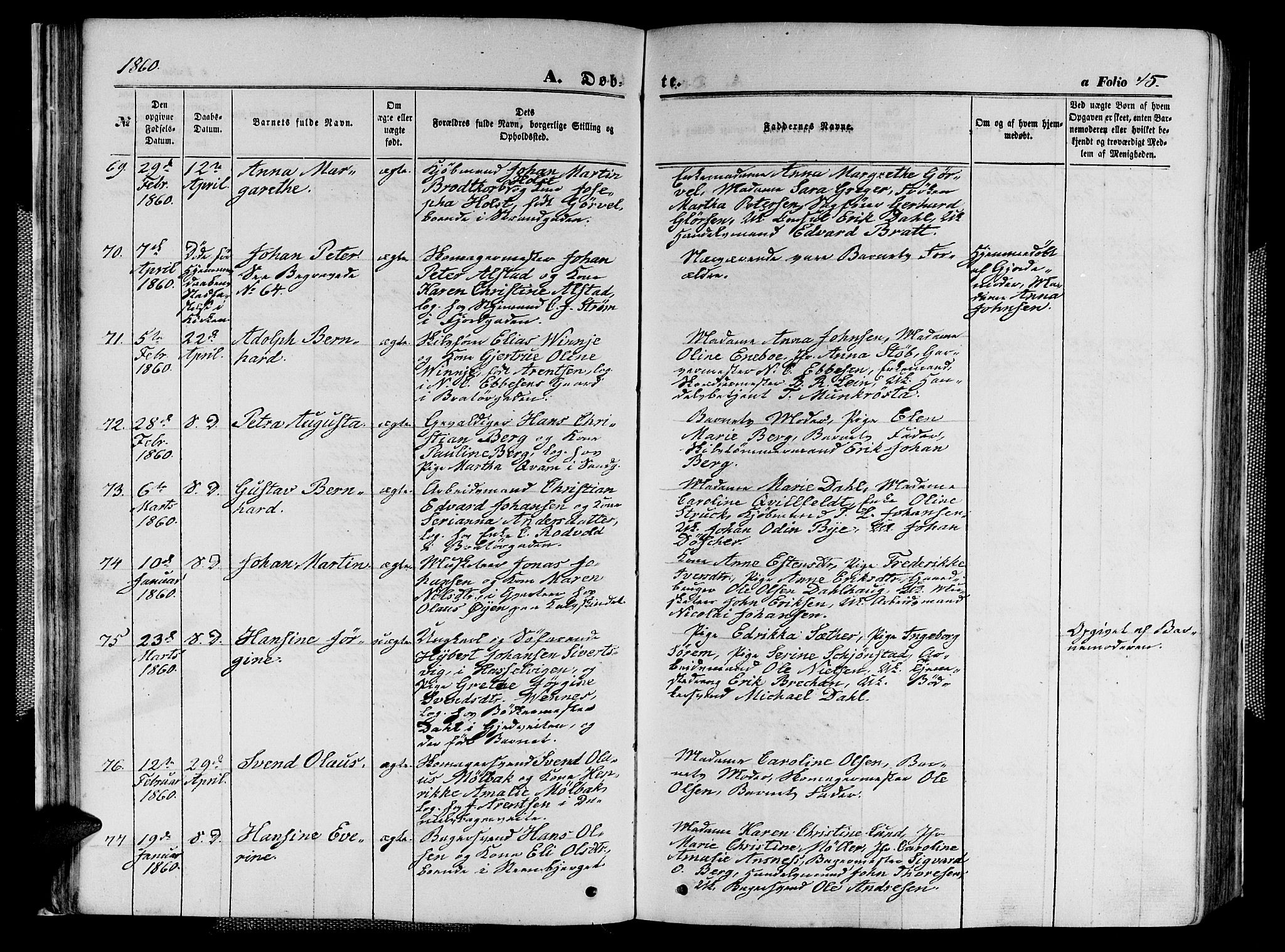 Ministerialprotokoller, klokkerbøker og fødselsregistre - Sør-Trøndelag, AV/SAT-A-1456/602/L0139: Klokkerbok nr. 602C07, 1859-1864, s. 45