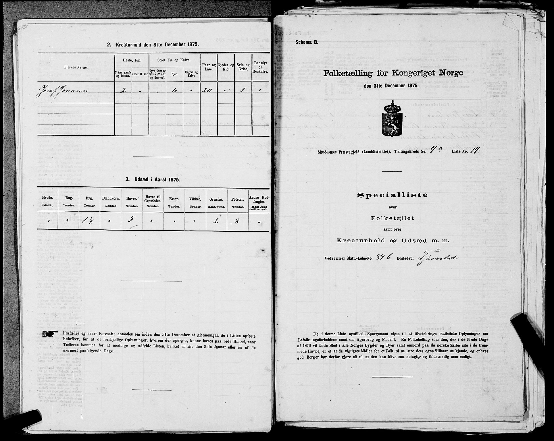 SAST, Folketelling 1875 for 1150L Skudenes prestegjeld, Falnes sokn, Åkra sokn og Ferkingstad sokn, 1875, s. 384