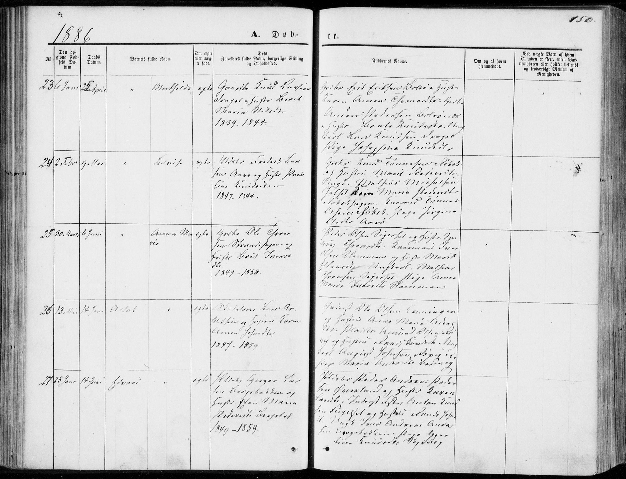 Ministerialprotokoller, klokkerbøker og fødselsregistre - Møre og Romsdal, AV/SAT-A-1454/555/L0655: Ministerialbok nr. 555A05, 1869-1886, s. 150