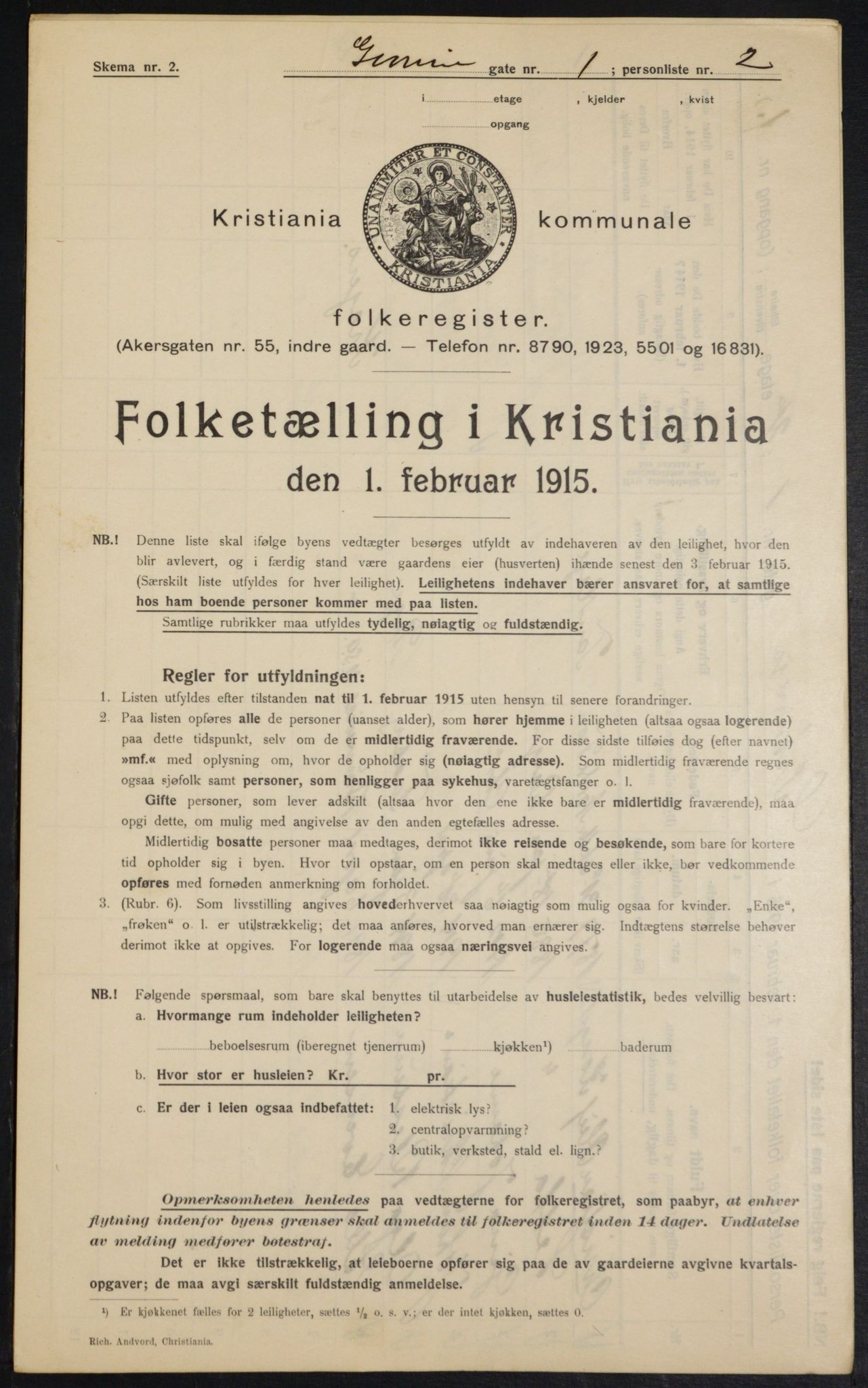 OBA, Kommunal folketelling 1.2.1915 for Kristiania, 1915, s. 31865