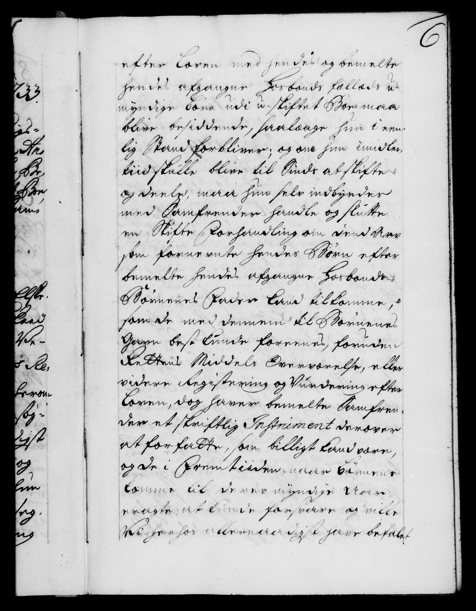Danske Kanselli 1572-1799, AV/RA-EA-3023/F/Fc/Fca/Fcaa/L0028: Norske registre, 1733-1734, s. 6a