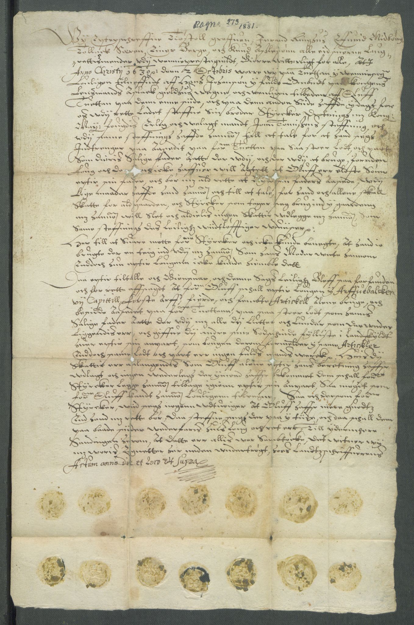 Riksarkivets diplomsamling, RA/EA-5965/F02/L0139: Dokumenter, 1630, s. 59