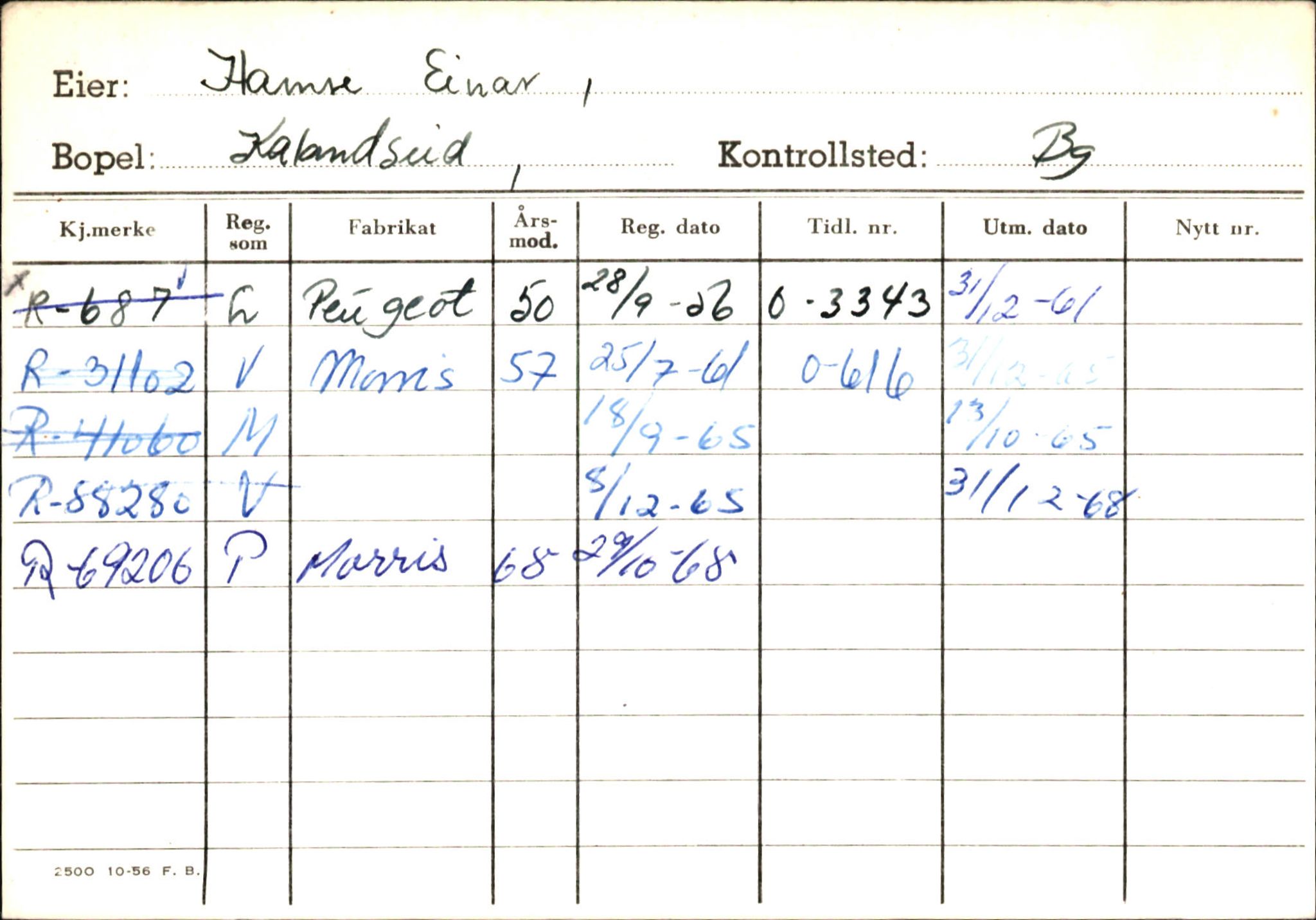 Statens vegvesen, Hordaland vegkontor, SAB/A-5201/2/Ha/L0018: R-eierkort H, 1920-1971, s. 598