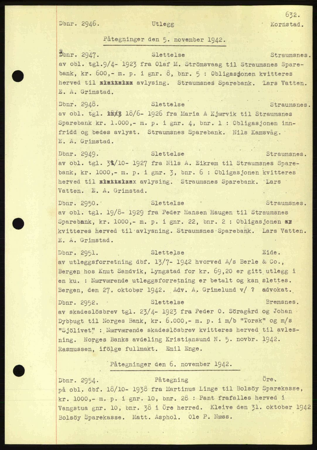 Nordmøre sorenskriveri, AV/SAT-A-4132/1/2/2Ca: Pantebok nr. C81, 1940-1945, Dagboknr: 2930/1942