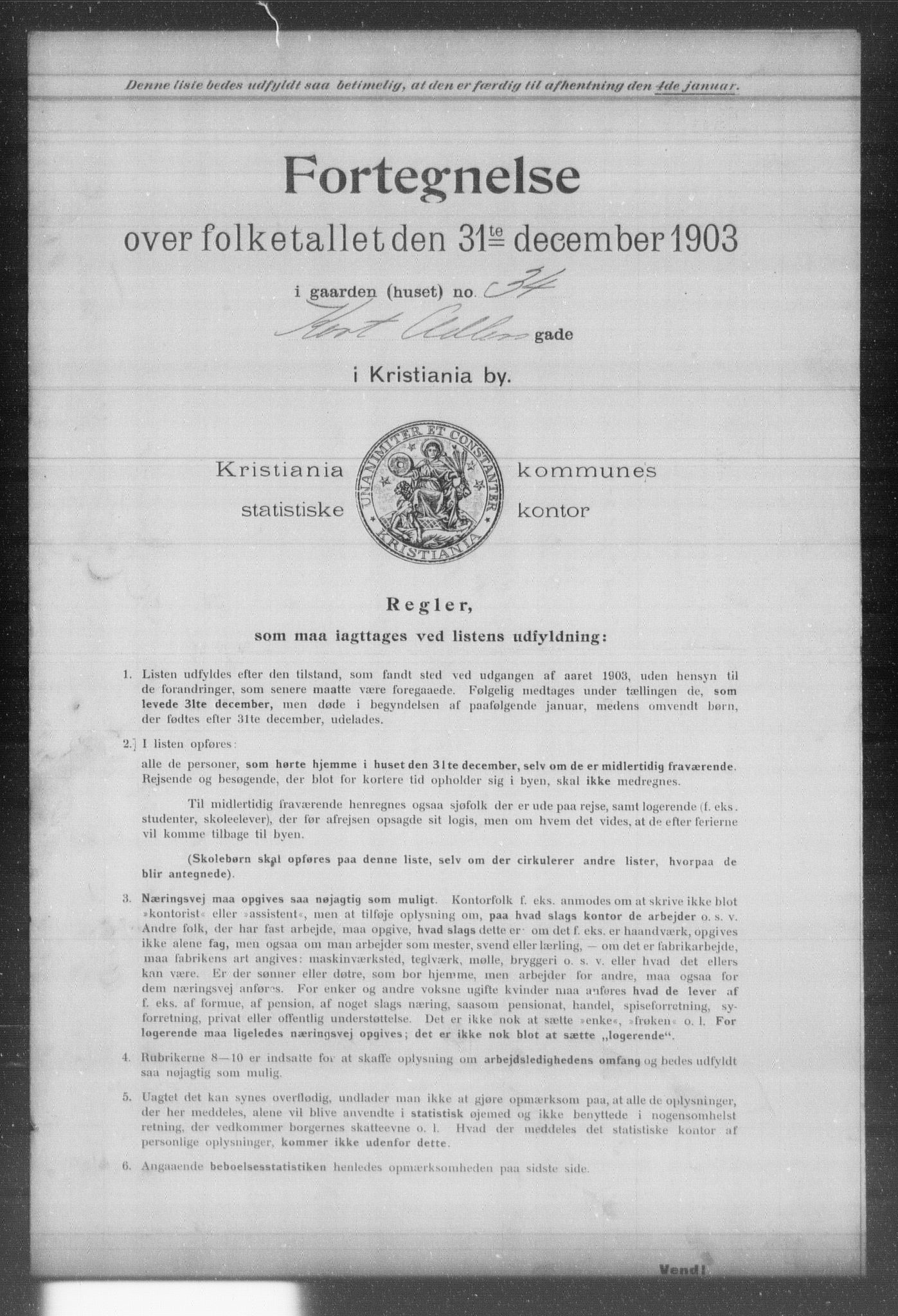 OBA, Kommunal folketelling 31.12.1903 for Kristiania kjøpstad, 1903, s. 2830