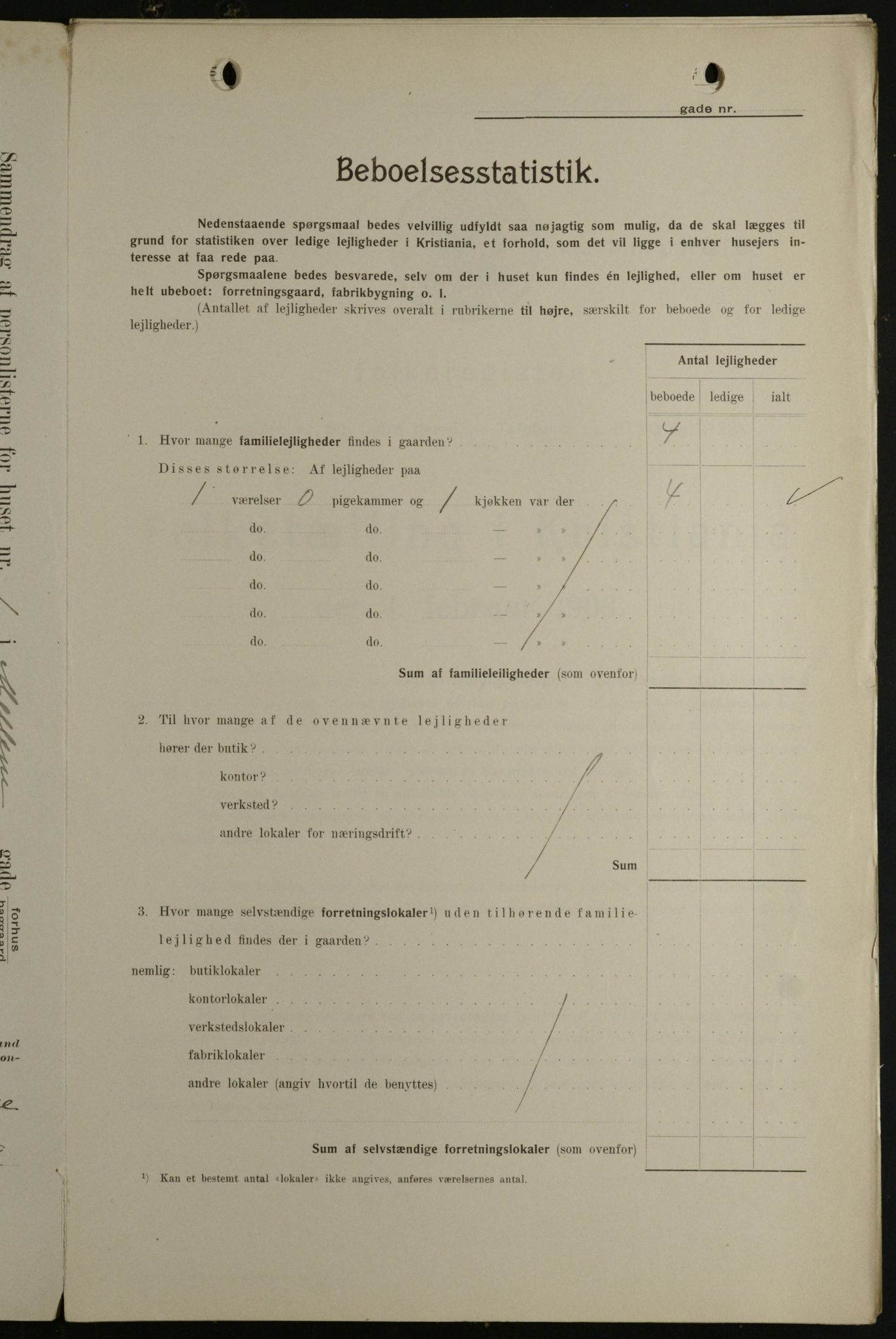 OBA, Kommunal folketelling 1.2.1908 for Kristiania kjøpstad, 1908, s. 58291