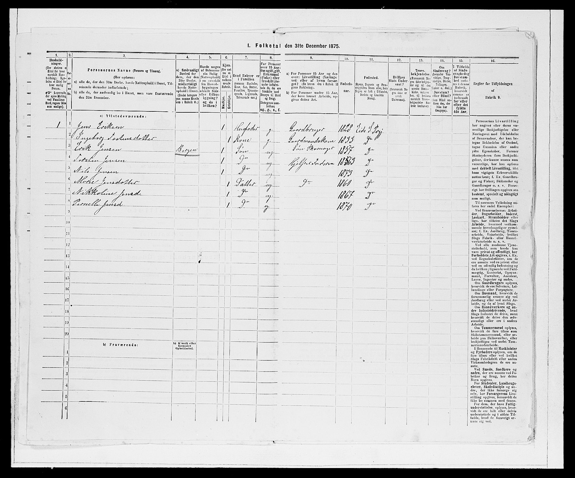 SAB, Folketelling 1875 for 1443P Eid prestegjeld, 1875, s. 676