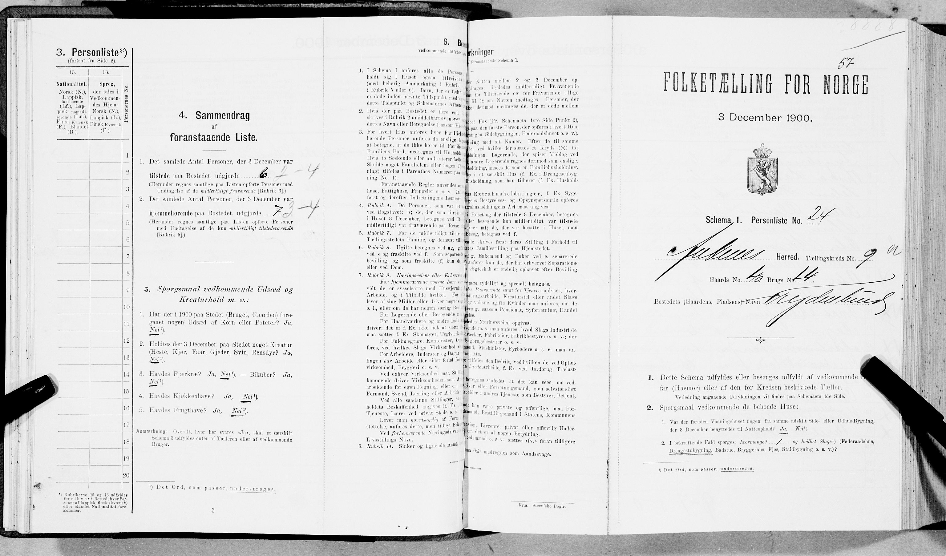 SAT, Folketelling 1900 for 1855 Ankenes herred, 1900, s. 705