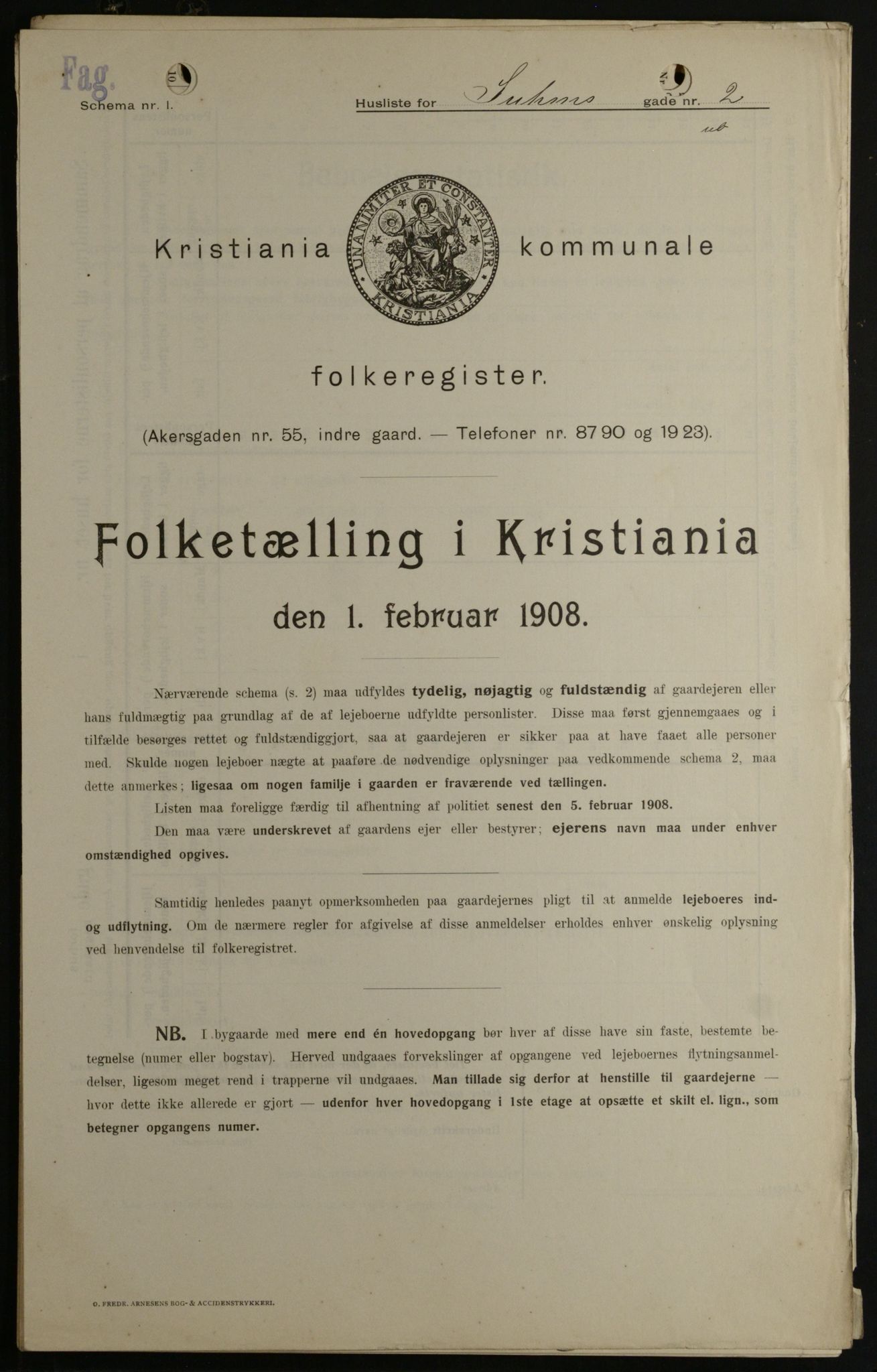 OBA, Kommunal folketelling 1.2.1908 for Kristiania kjøpstad, 1908, s. 94089