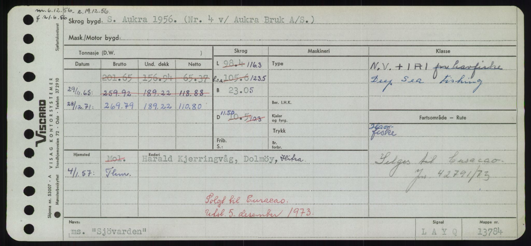 Sjøfartsdirektoratet med forløpere, Skipsmålingen, AV/RA-S-1627/H/Hd/L0033: Fartøy, Sevi-Sjø, s. 417