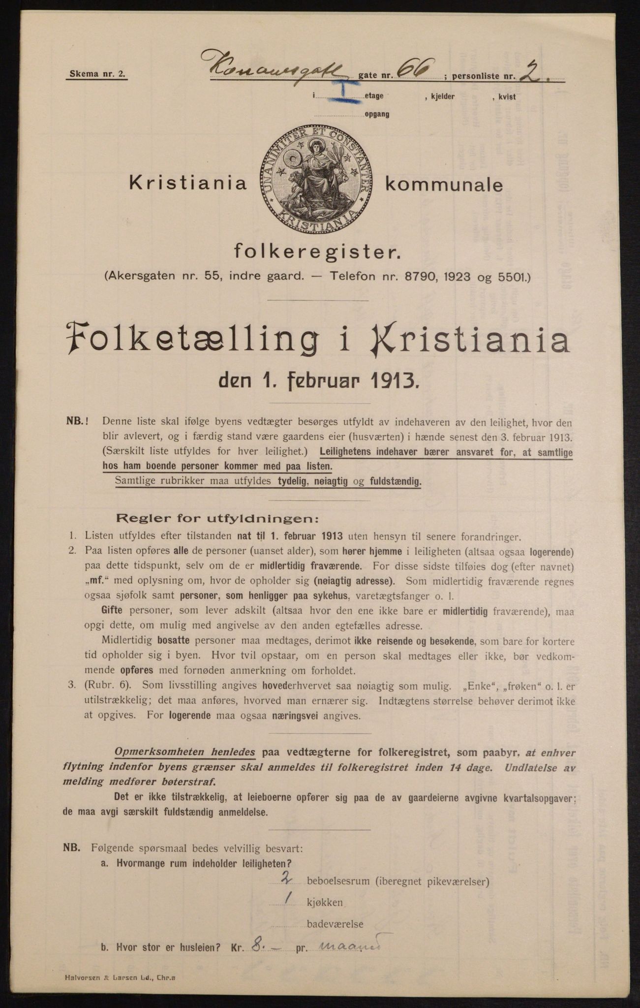 OBA, Kommunal folketelling 1.2.1913 for Kristiania, 1913, s. 53134