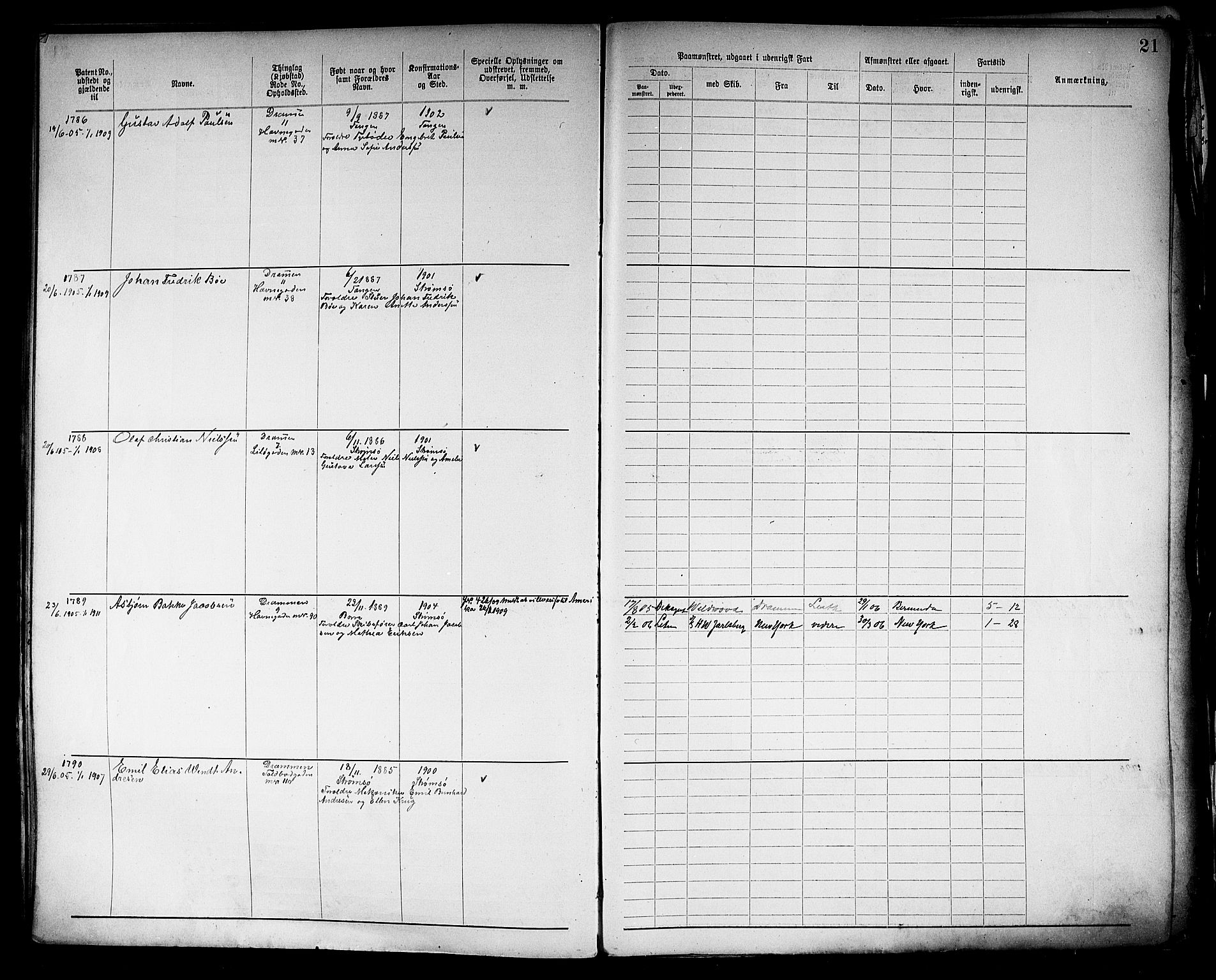 Drammen innrulleringsdistrikt, SAKO/A-781/F/Fb/L0006: Annotasjonsrulle, 1905-1911, s. 23