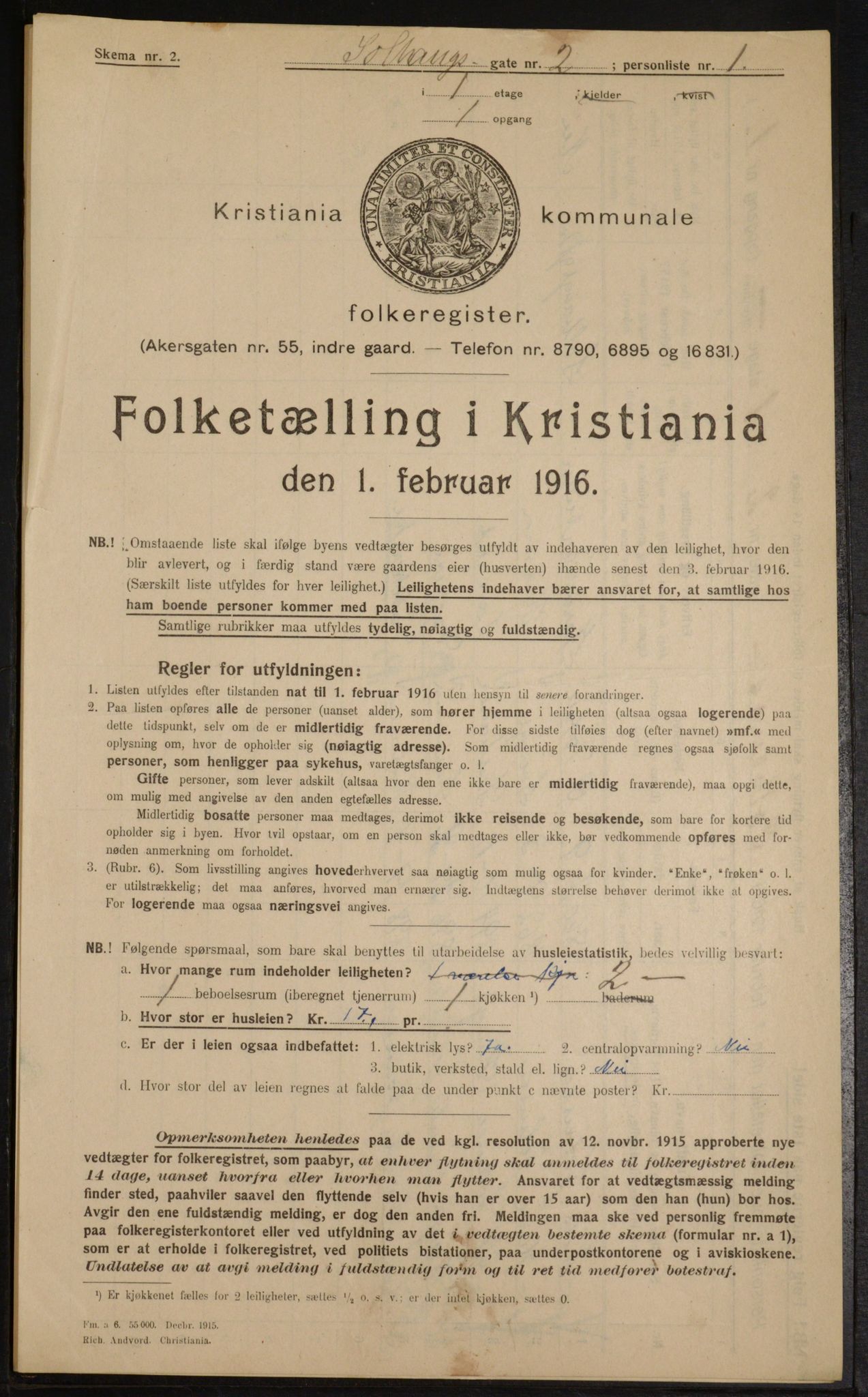 OBA, Kommunal folketelling 1.2.1916 for Kristiania, 1916, s. 101881