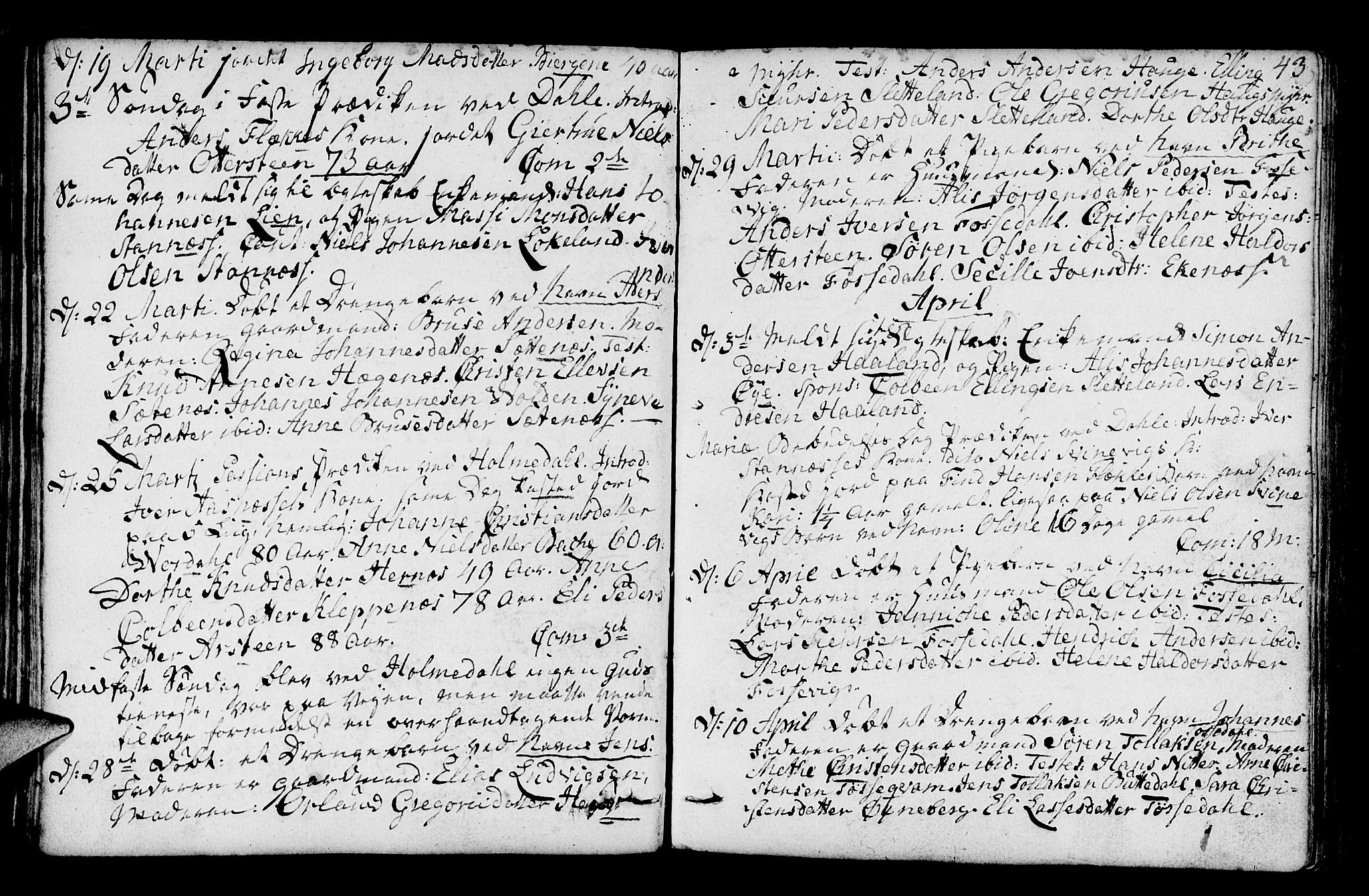 Fjaler sokneprestembete, AV/SAB-A-79801/H/Haa/Haaa/L0003: Ministerialbok nr. A 3, 1799-1814, s. 43
