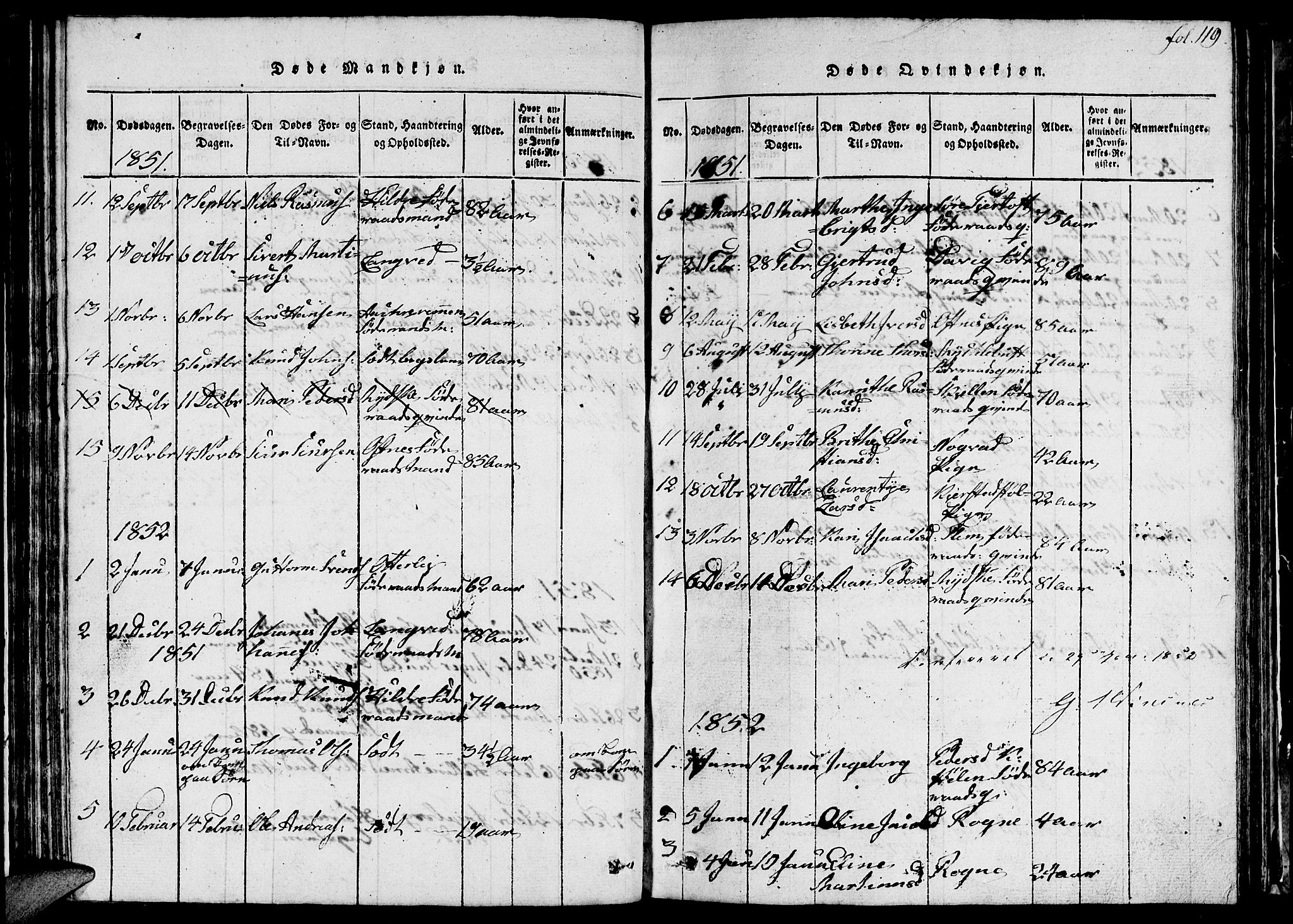 Ministerialprotokoller, klokkerbøker og fødselsregistre - Møre og Romsdal, SAT/A-1454/536/L0506: Klokkerbok nr. 536C01, 1818-1859, s. 119