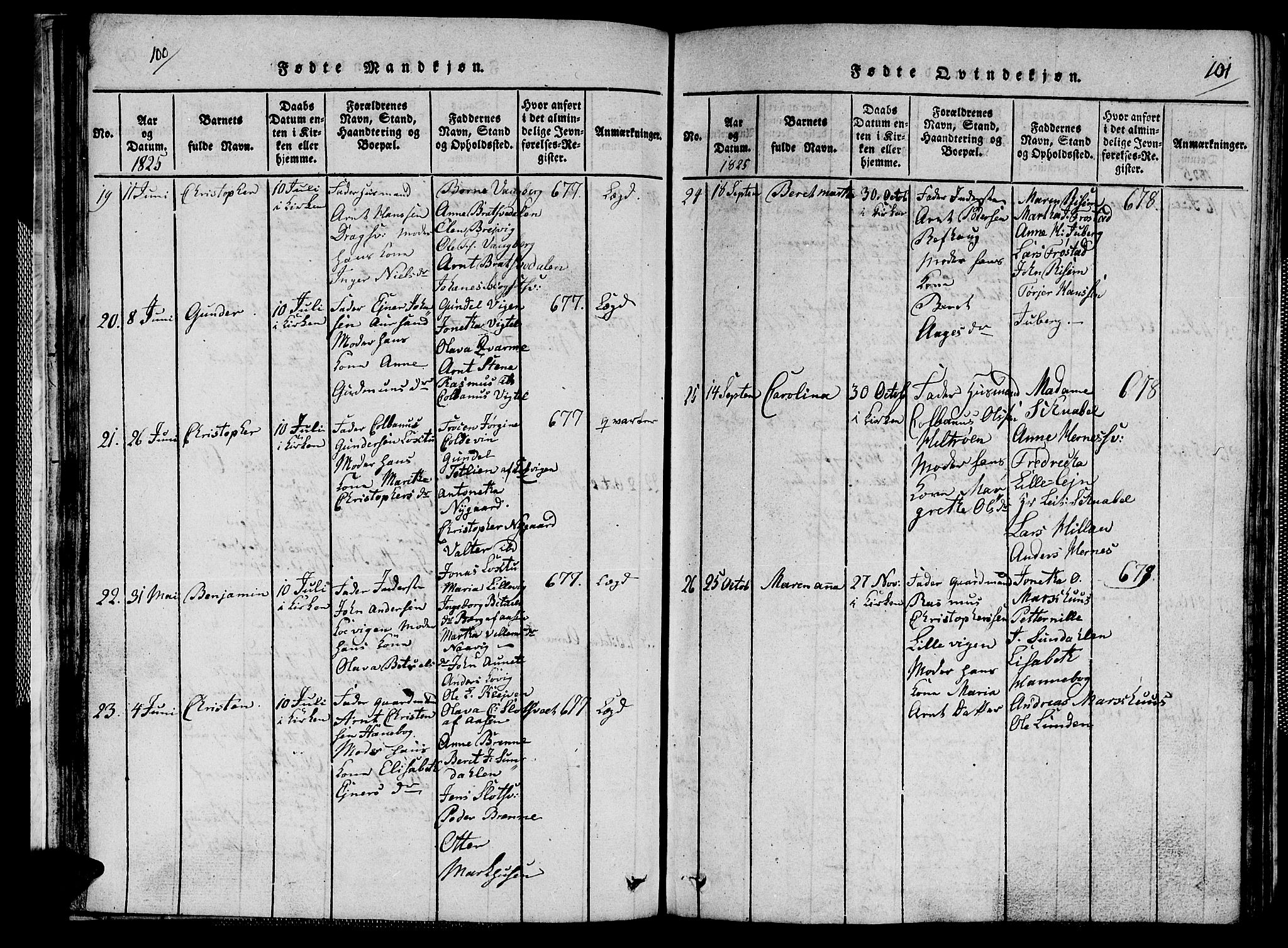 Ministerialprotokoller, klokkerbøker og fødselsregistre - Nord-Trøndelag, AV/SAT-A-1458/713/L0124: Klokkerbok nr. 713C01, 1817-1827, s. 100-101