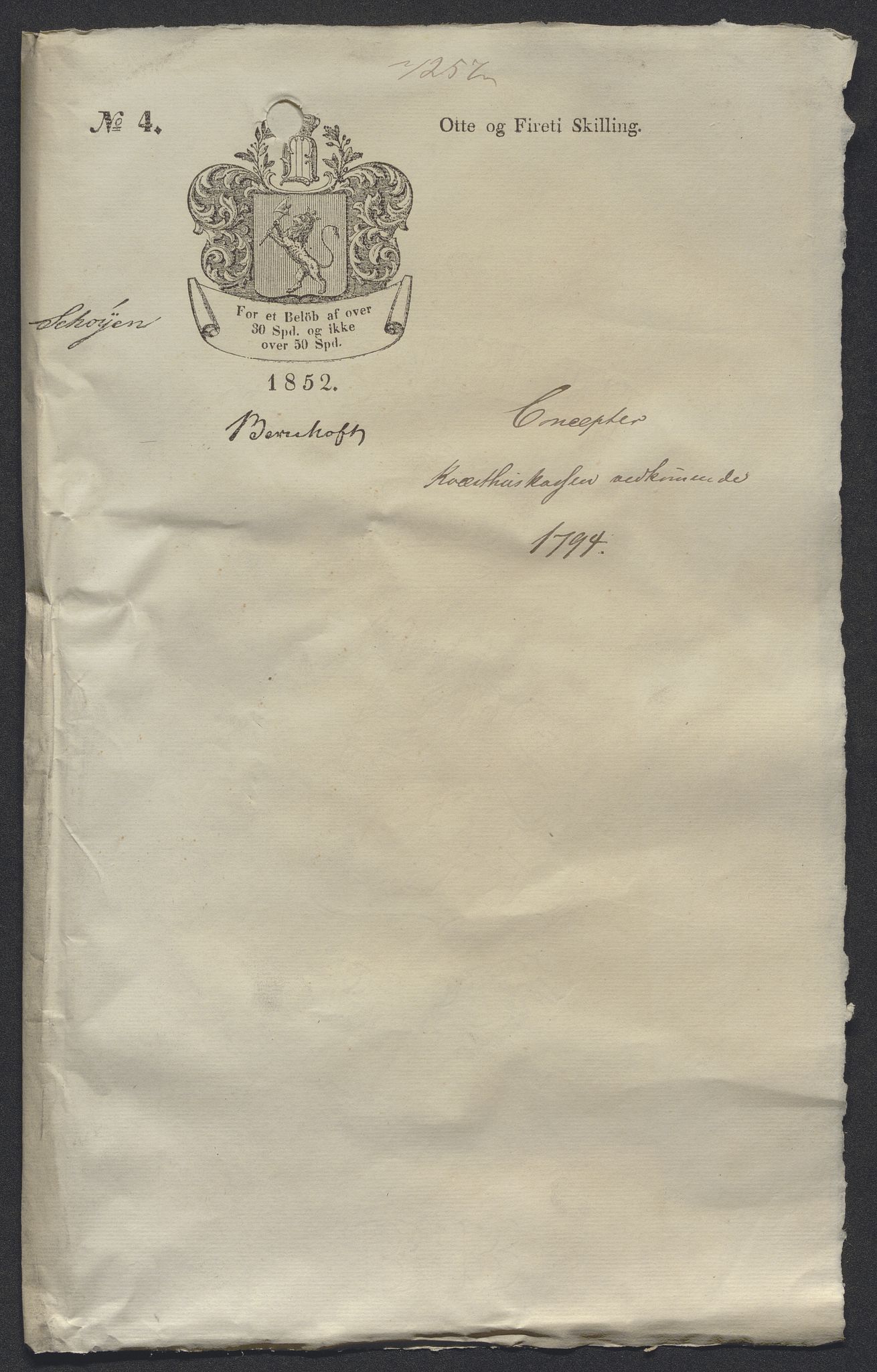 Forsvaret, Den norske kvesthuskasse/krigshospitalkasse, RA/RAFA-1887/F/Fa/L0009: Konsepter, 1794-1796, s. 3