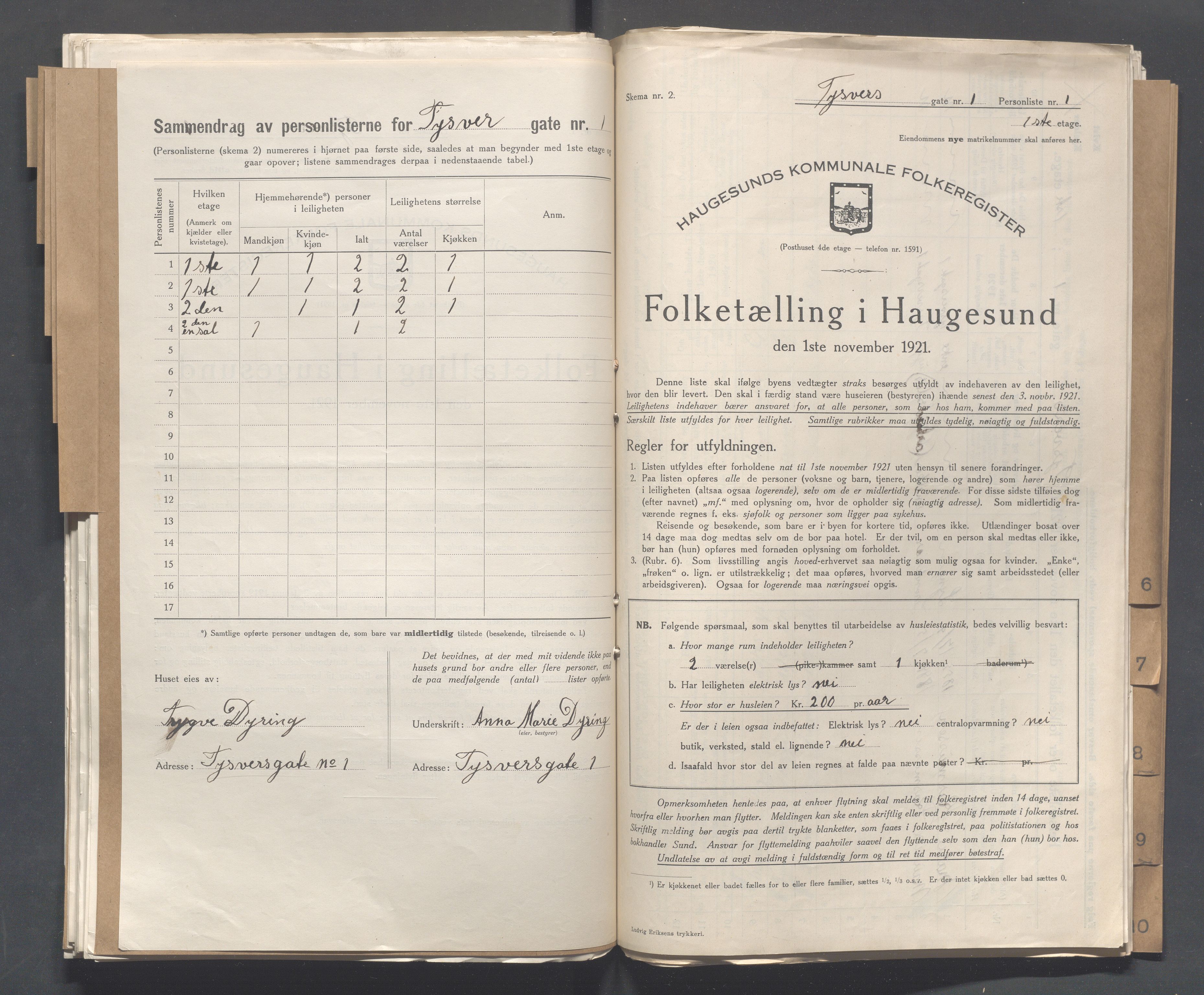 IKAR, Kommunal folketelling 1.11.1921 for Haugesund, 1921, s. 5477