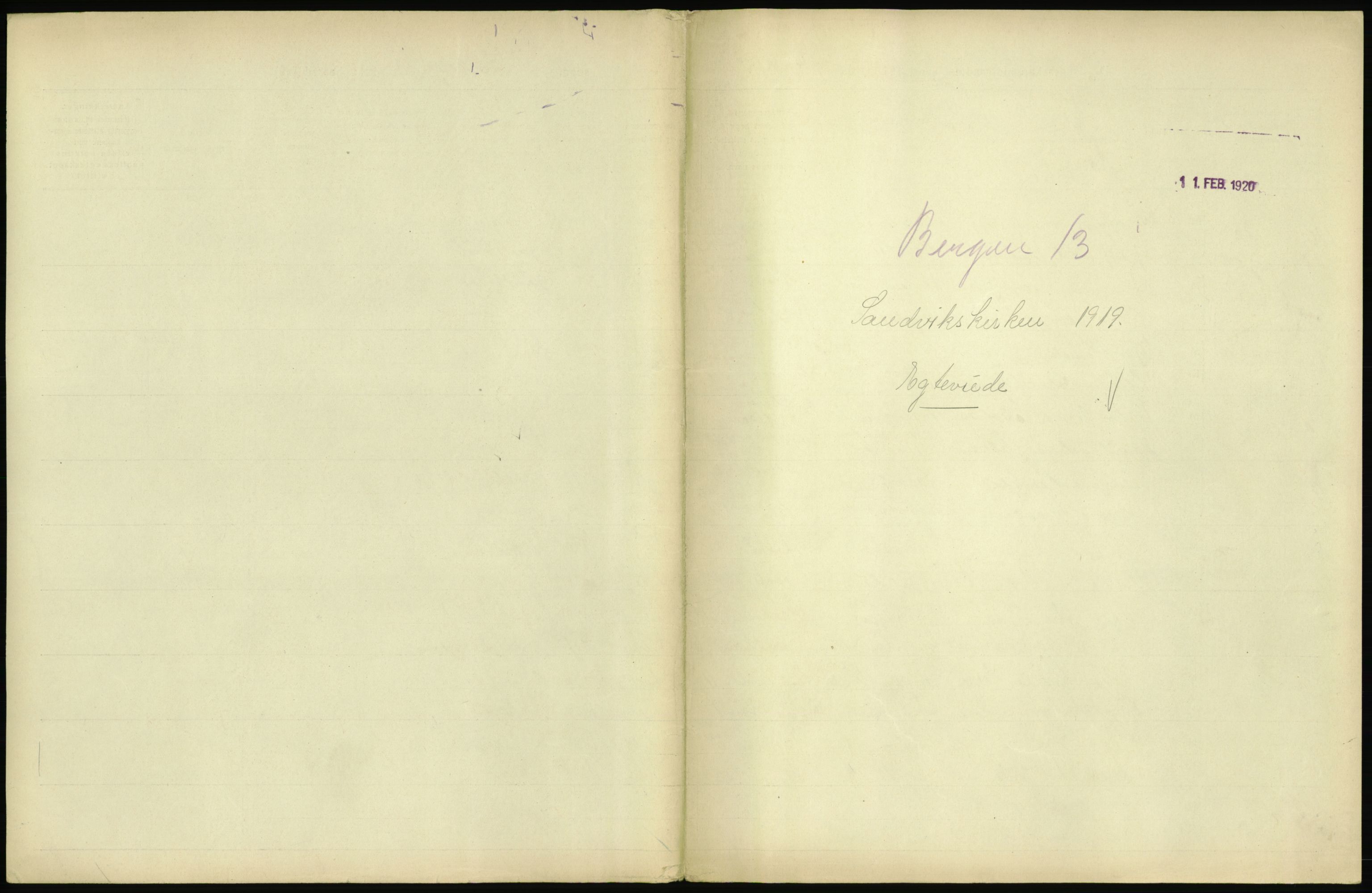 Statistisk sentralbyrå, Sosiodemografiske emner, Befolkning, RA/S-2228/D/Df/Dfb/Dfbi/L0035: Bergen: Gifte, døde, dødfødte., 1919, s. 49