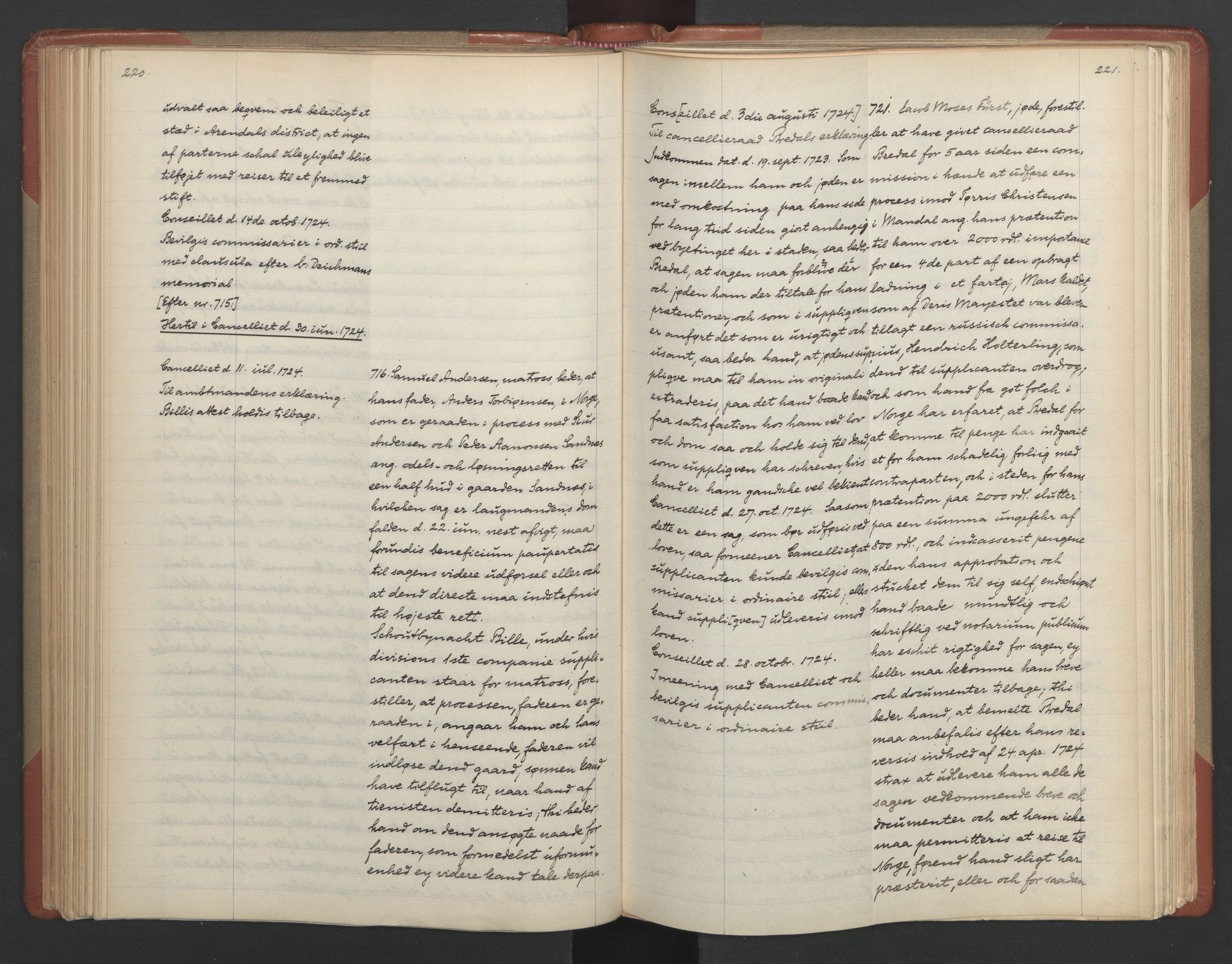 Avskriftsamlingen, AV/RA-EA-4022/F/Fa/L0087: Supplikker, 1724, s. 116