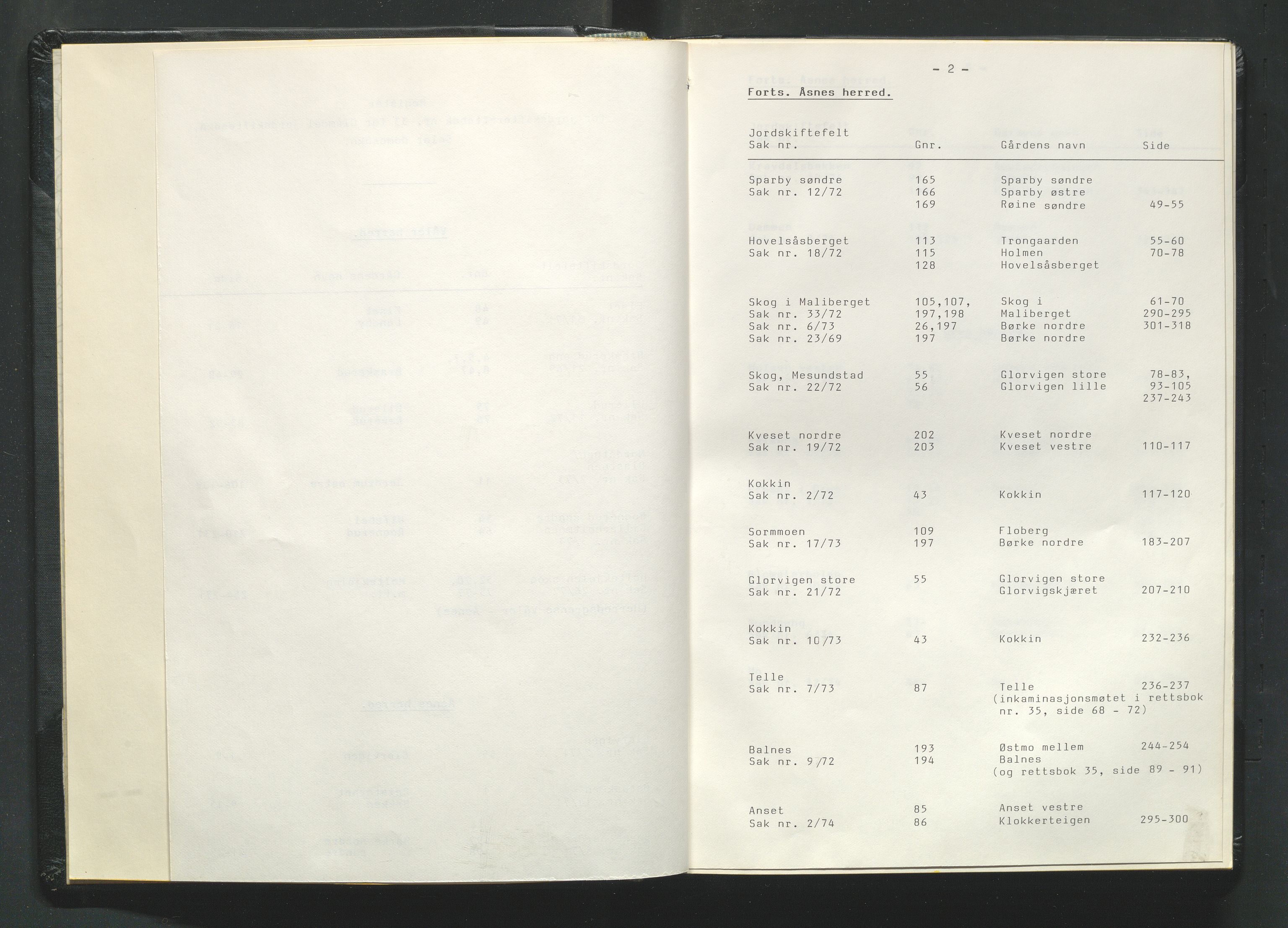 Glåmdal jordskifterett, AV/SAH-JORDSKIFTEH-003/G/Ga/L0017/0002: Rettsbøker / Rettsbok - nr. 33, 1972-1976