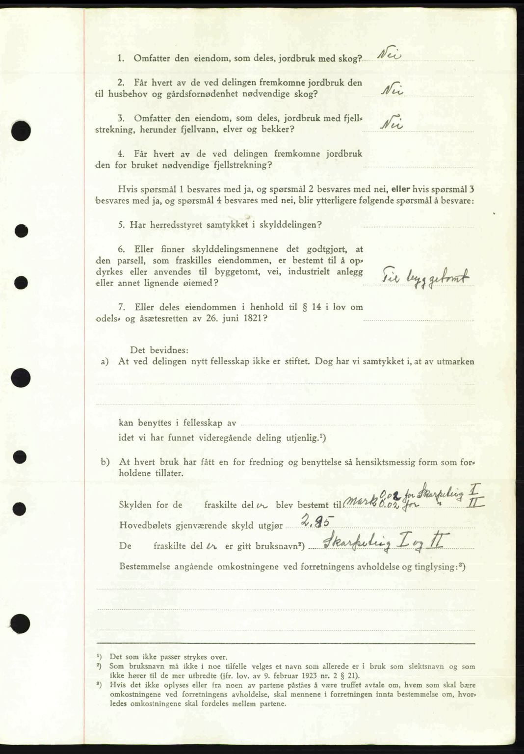 Nordre Sunnmøre sorenskriveri, AV/SAT-A-0006/1/2/2C/2Ca: Pantebok nr. A23, 1946-1947, Dagboknr: 257/1947