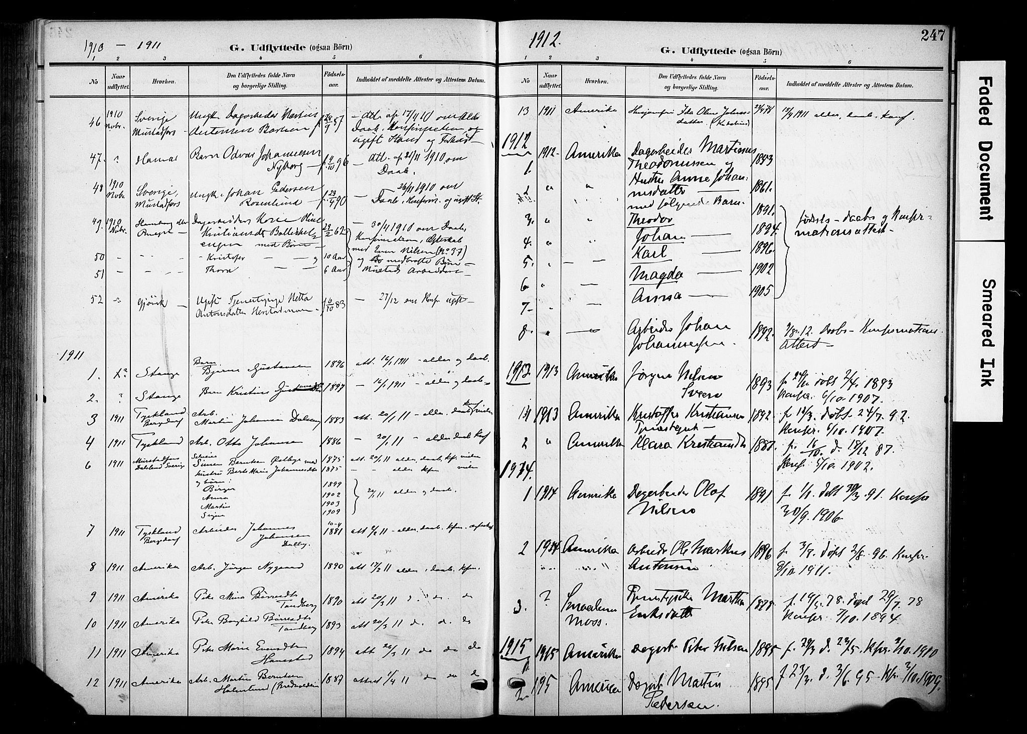 Nes prestekontor, Hedmark, AV/SAH-PREST-020/K/Ka/L0013: Ministerialbok nr. 13, 1906-1924, s. 247
