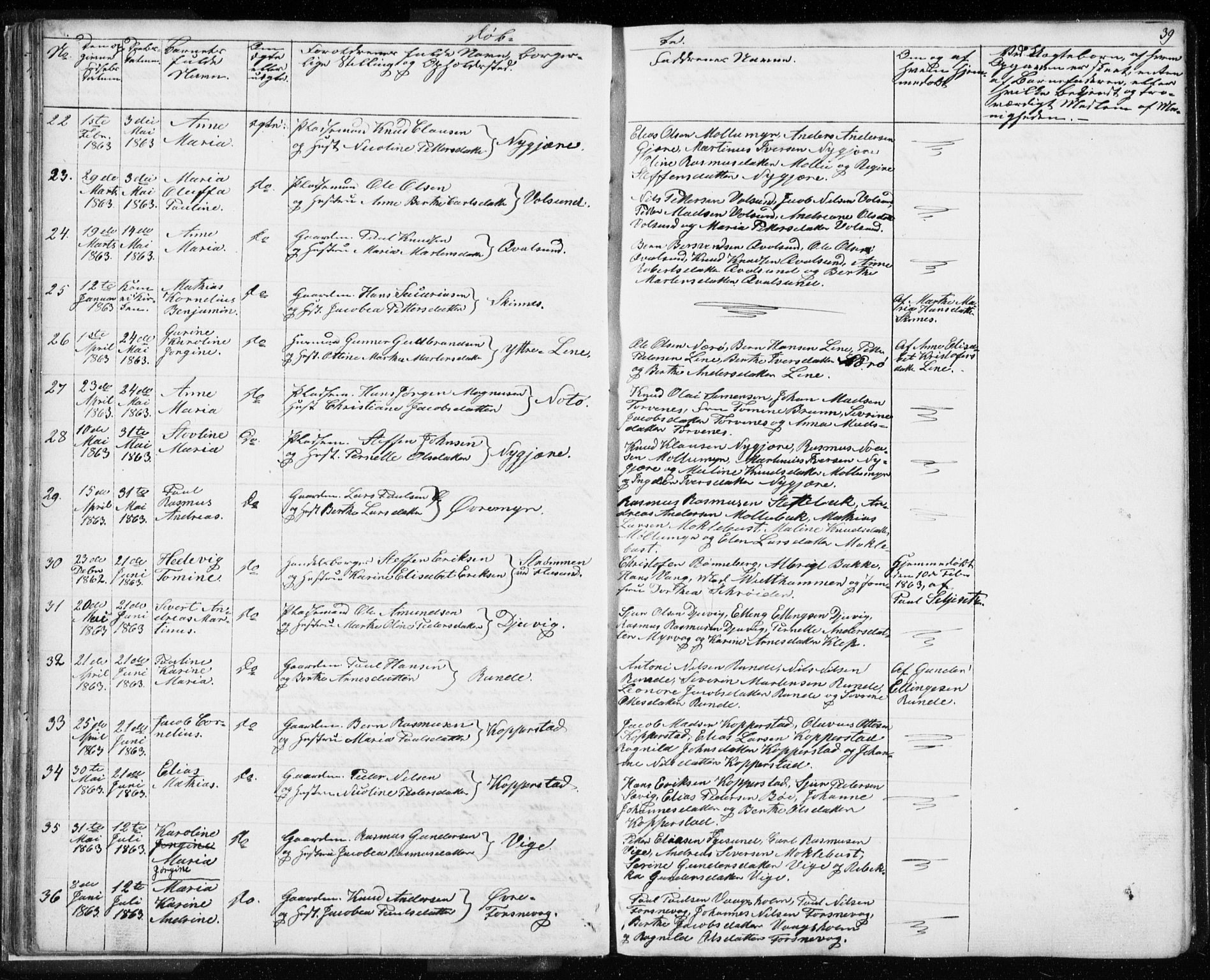 Ministerialprotokoller, klokkerbøker og fødselsregistre - Møre og Romsdal, AV/SAT-A-1454/507/L0079: Klokkerbok nr. 507C02, 1854-1877, s. 39