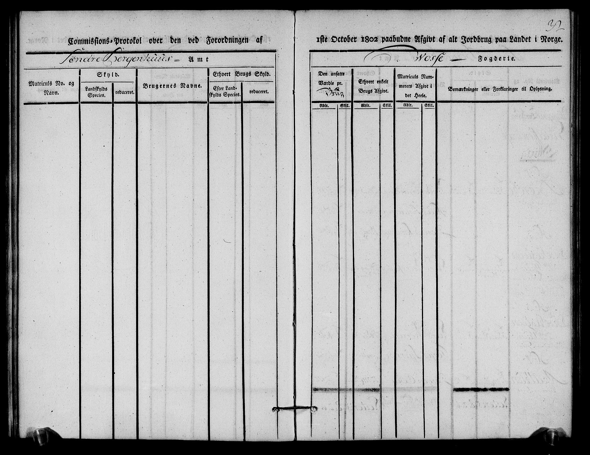 Rentekammeret inntil 1814, Realistisk ordnet avdeling, RA/EA-4070/N/Ne/Nea/L0112: Nordhordland og Voss fogderi. Kommisjonsprotokoll for Voss, 1803, s. 33