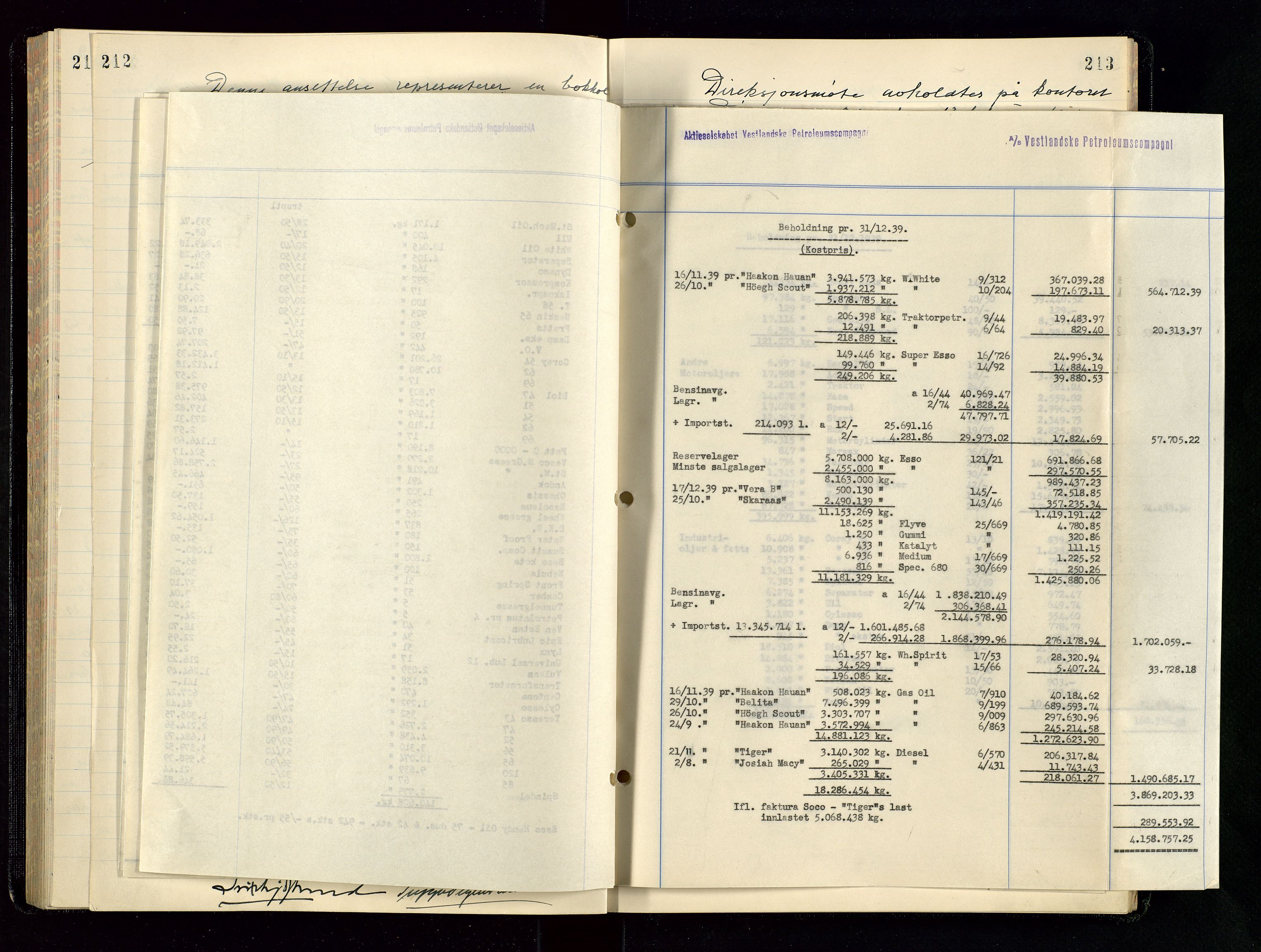 PA 1534 - Østlandske Petroleumscompagni A/S, AV/SAST-A-101954/A/Aa/L0004/0003: Direksjonsprotokoller / Den Administrerende Direksjon alle selskaper (referatprotokoll), 1936-1943