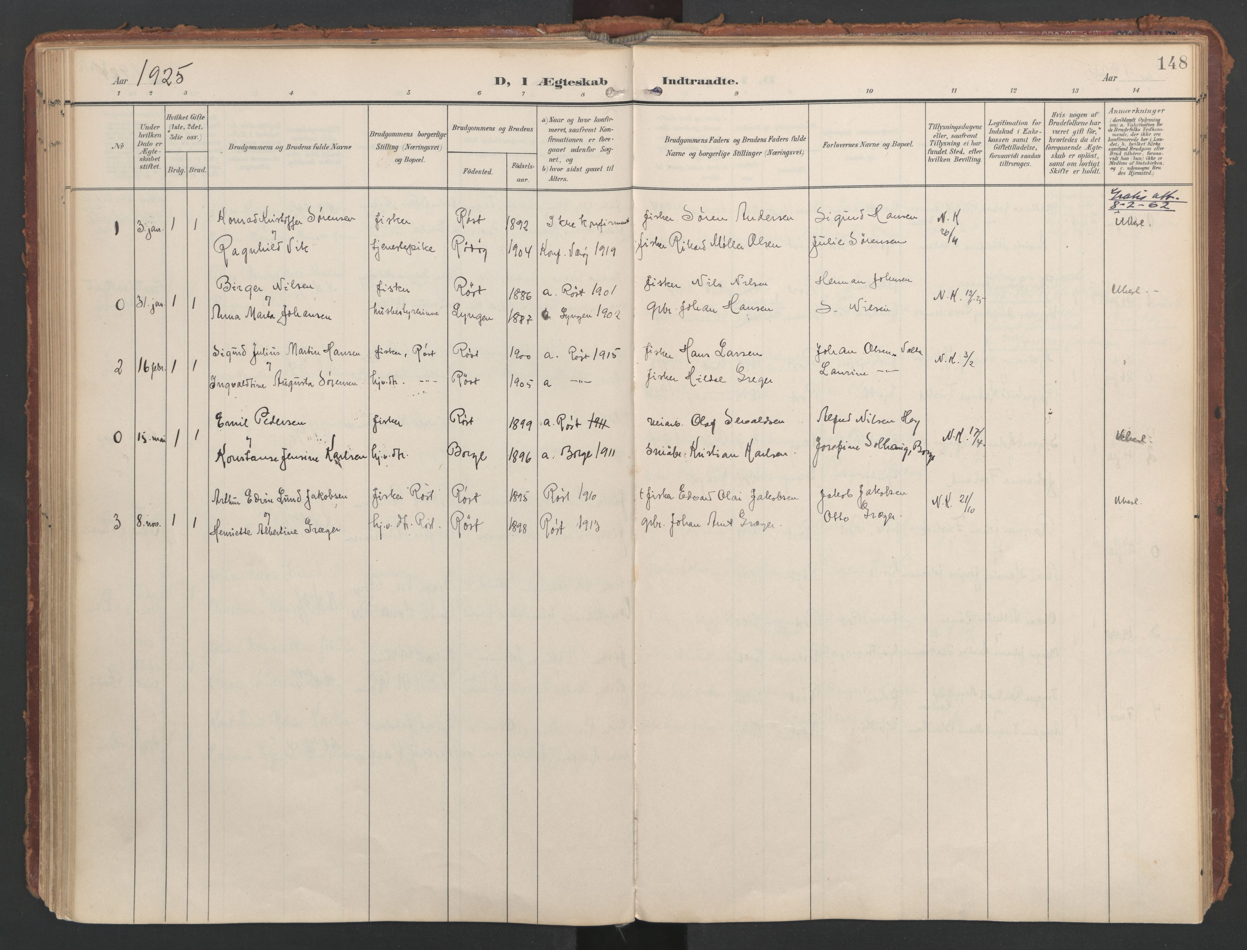 Ministerialprotokoller, klokkerbøker og fødselsregistre - Nordland, SAT/A-1459/808/L0129: Ministerialbok nr. 808A02, 1903-1931, s. 148