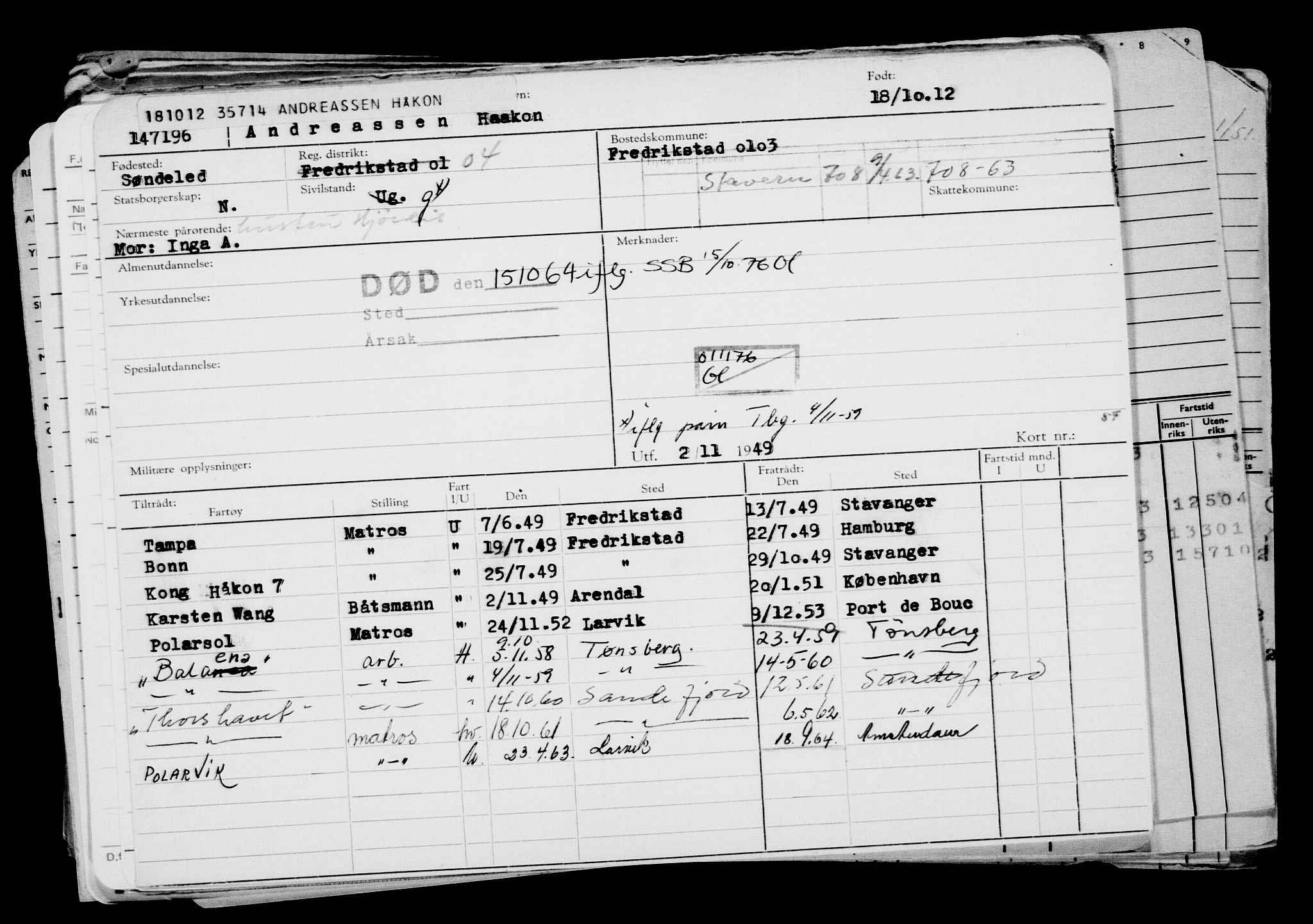Direktoratet for sjømenn, AV/RA-S-3545/G/Gb/L0108: Hovedkort, 1912, s. 121