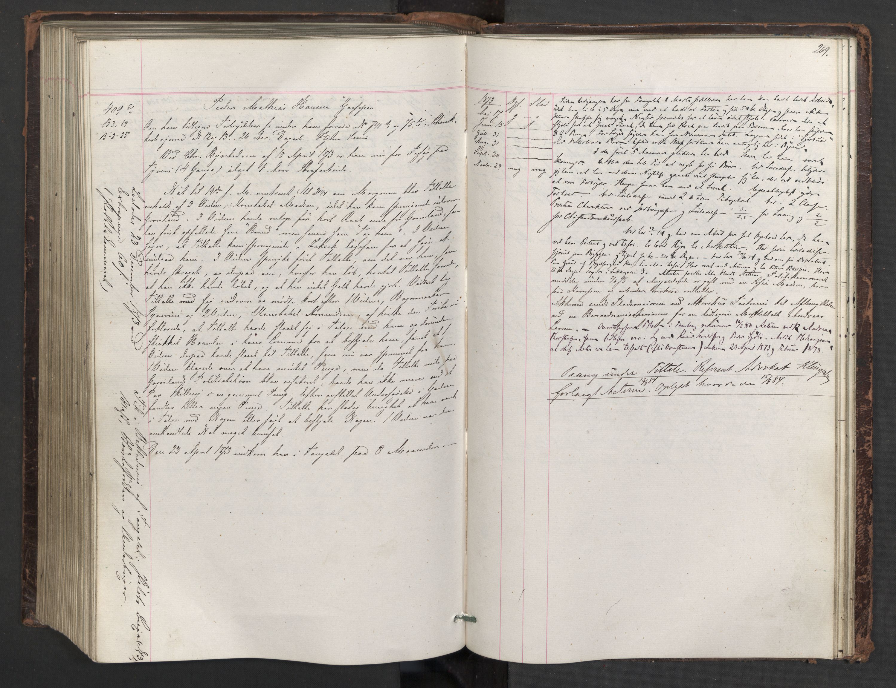 Botsfengslet, AV/RA-S-1539/D/Db/Dbb/L0014: 137e - 437e, 1871-1873, s. 269