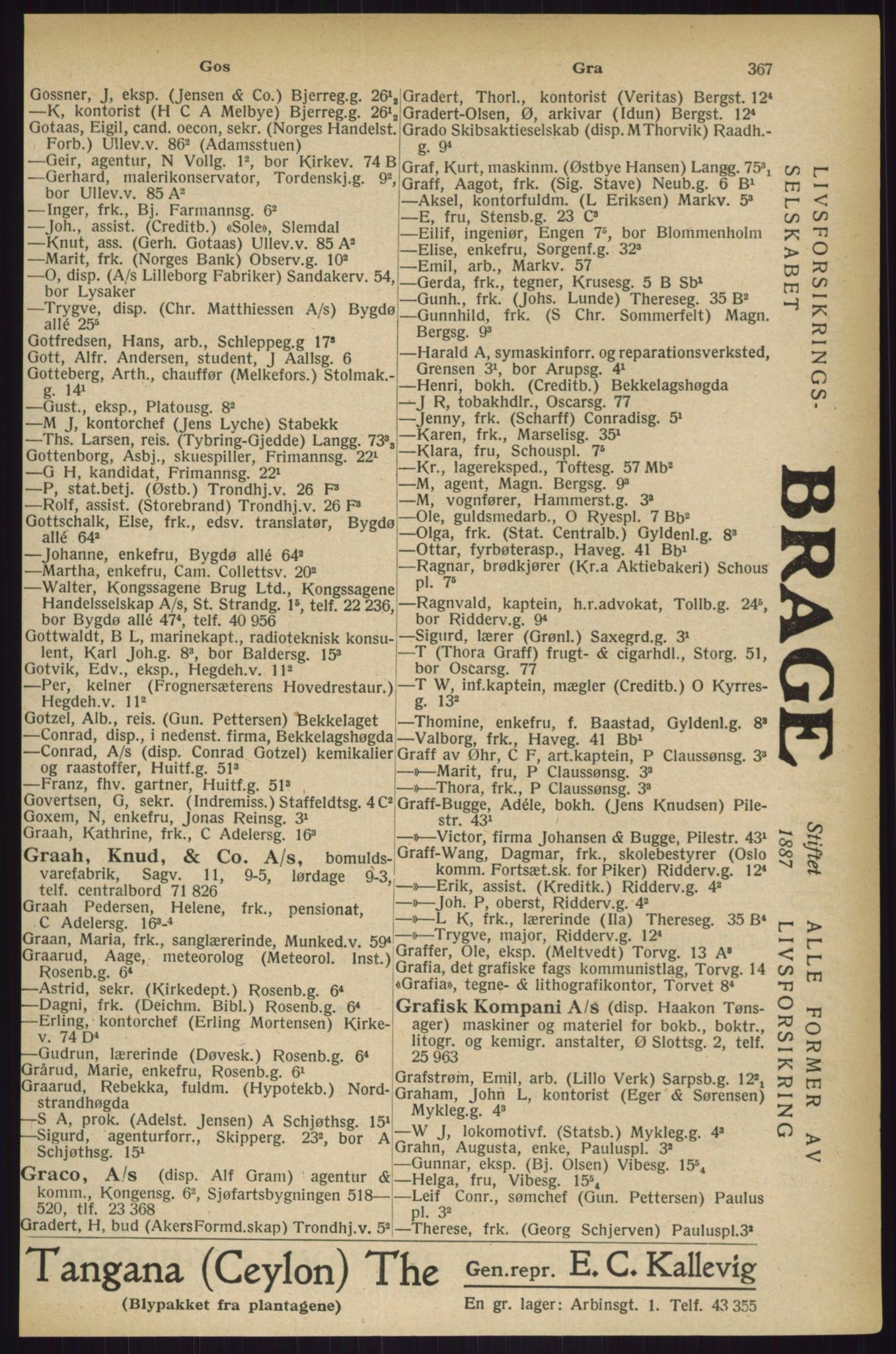 Kristiania/Oslo adressebok, PUBL/-, 1927, s. 367