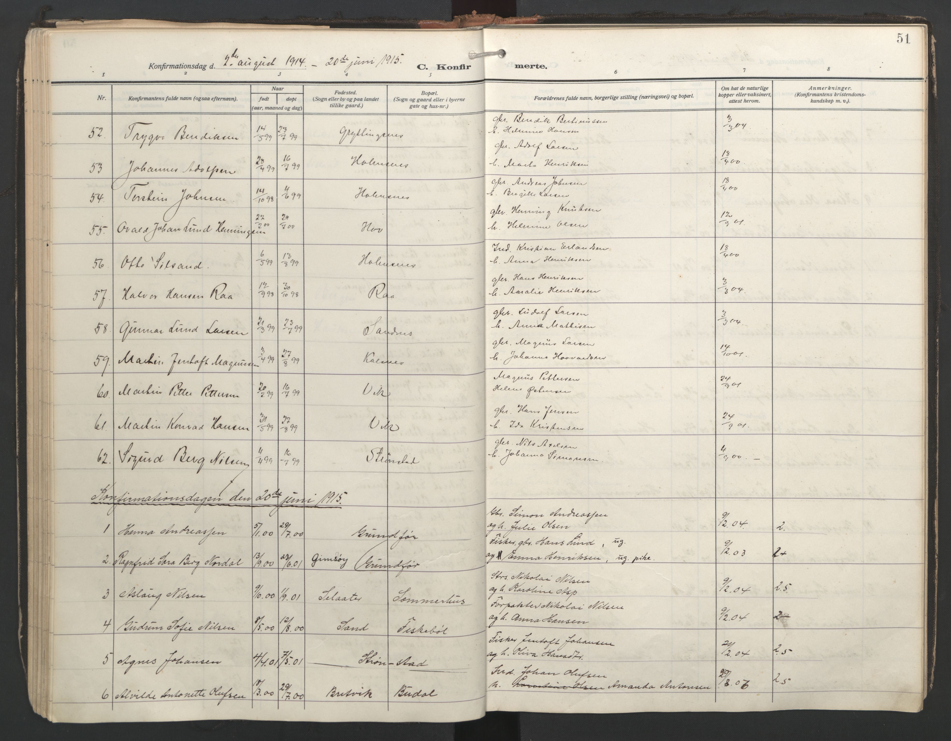 Ministerialprotokoller, klokkerbøker og fødselsregistre - Nordland, AV/SAT-A-1459/888/L1249: Ministerialbok nr. 888A15, 1911-1929, s. 51