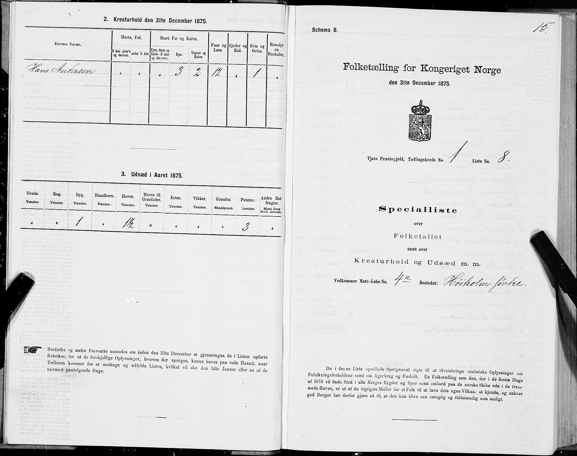 SAT, Folketelling 1875 for 1817P Tjøtta prestegjeld, 1875, s. 1015