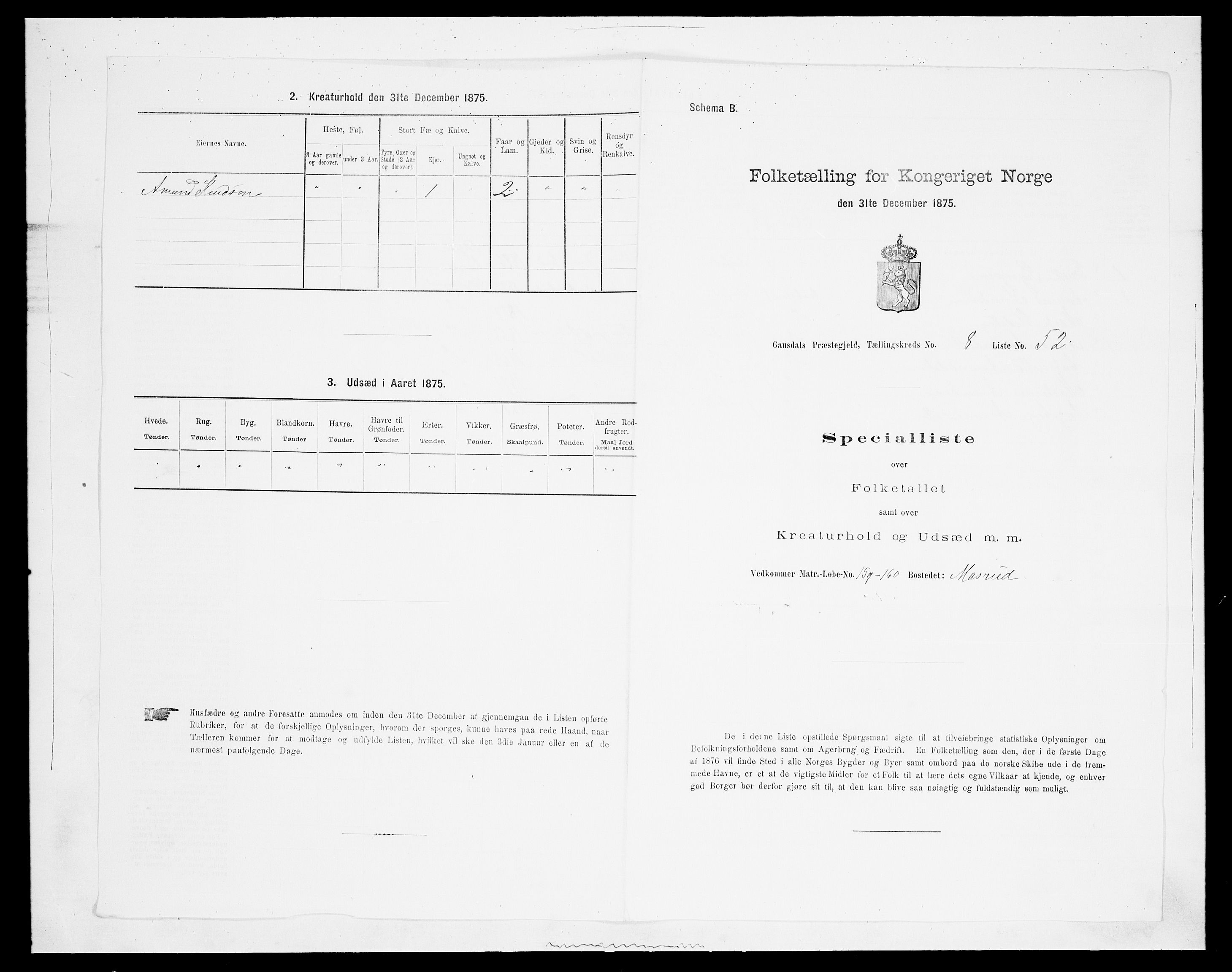 SAH, Folketelling 1875 for 0522P Gausdal prestegjeld, 1875, s. 1511