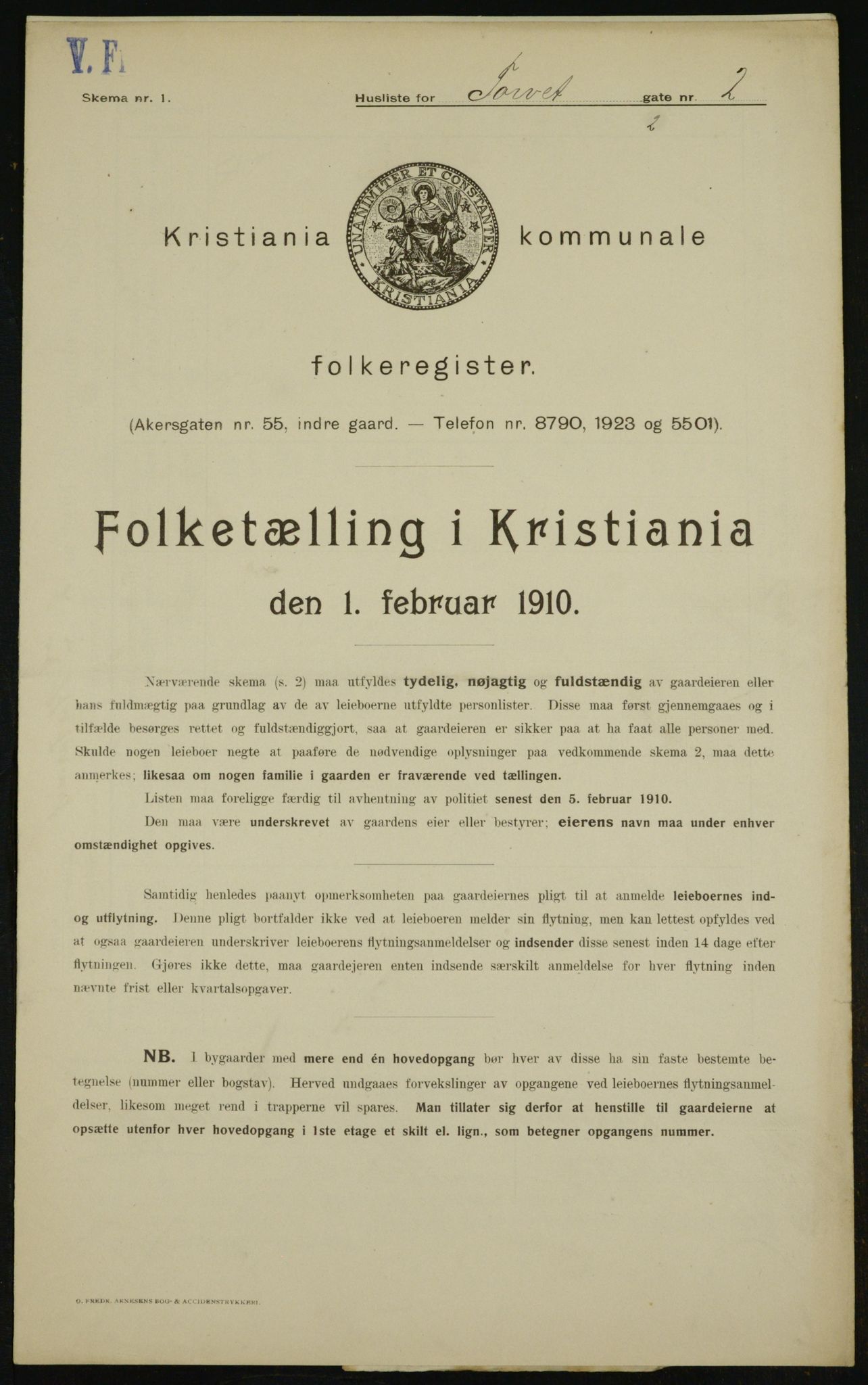 OBA, Kommunal folketelling 1.2.1910 for Kristiania, 1910, s. 109293