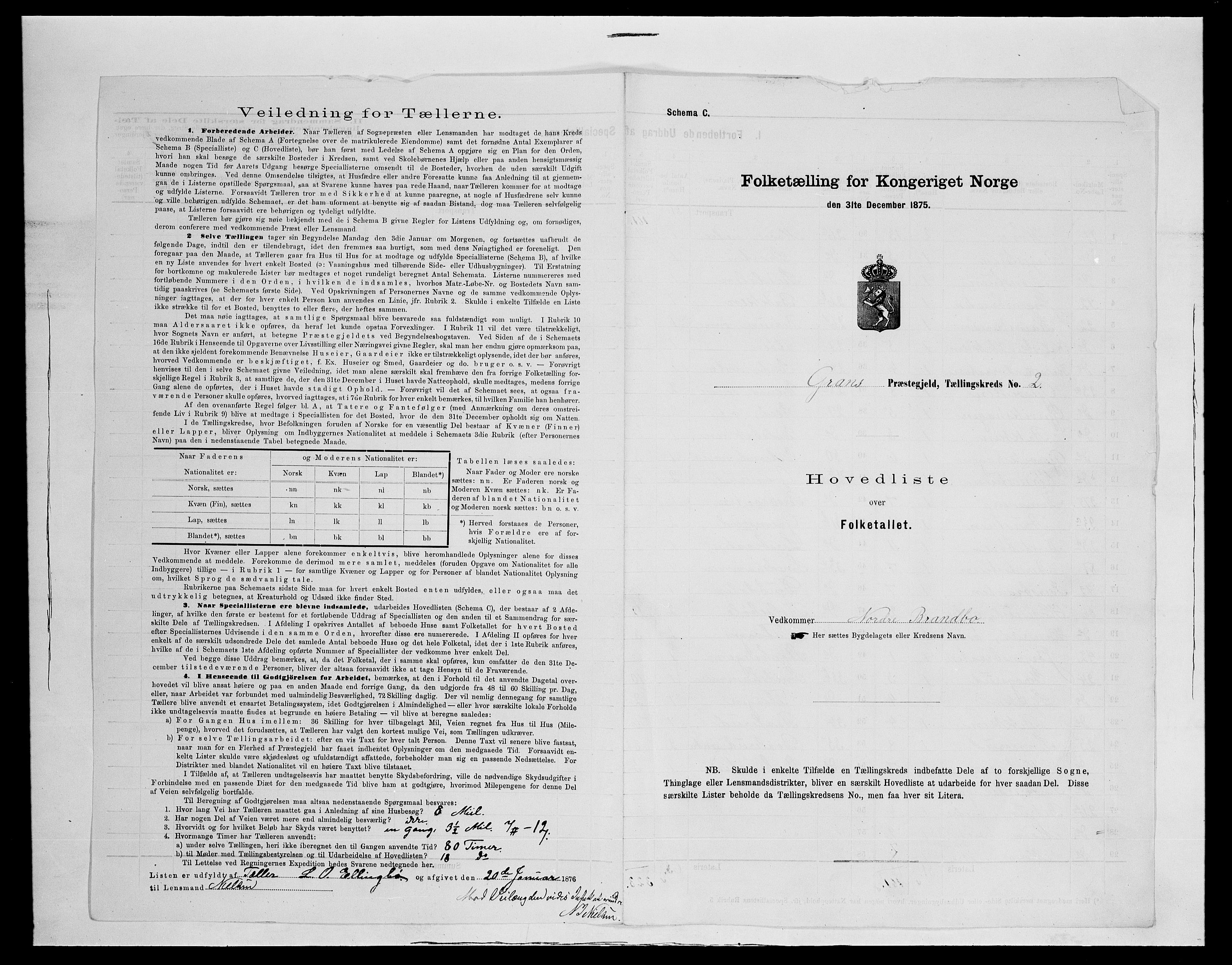 SAH, Folketelling 1875 for 0534P Gran prestegjeld, 1875, s. 26