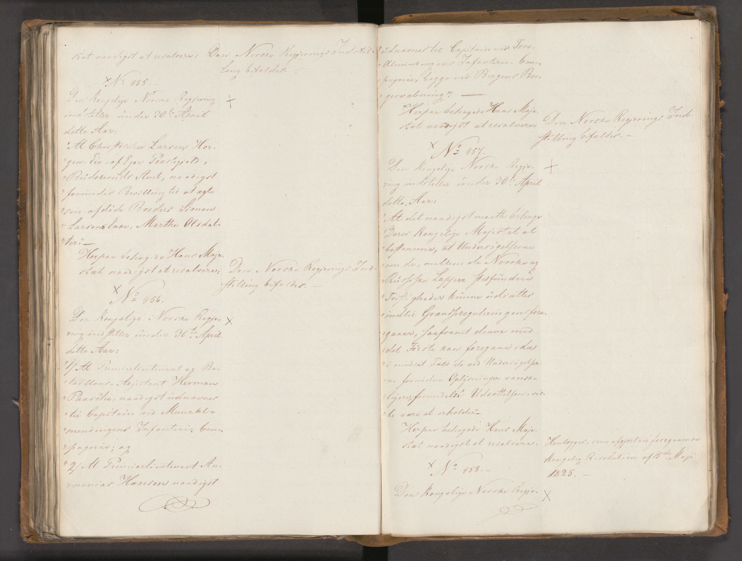 Statsrådssekretariatet, AV/RA-S-1001/A/Ab/L0020: Kgl. res. nr. 1-579, 1. halvår, 1825