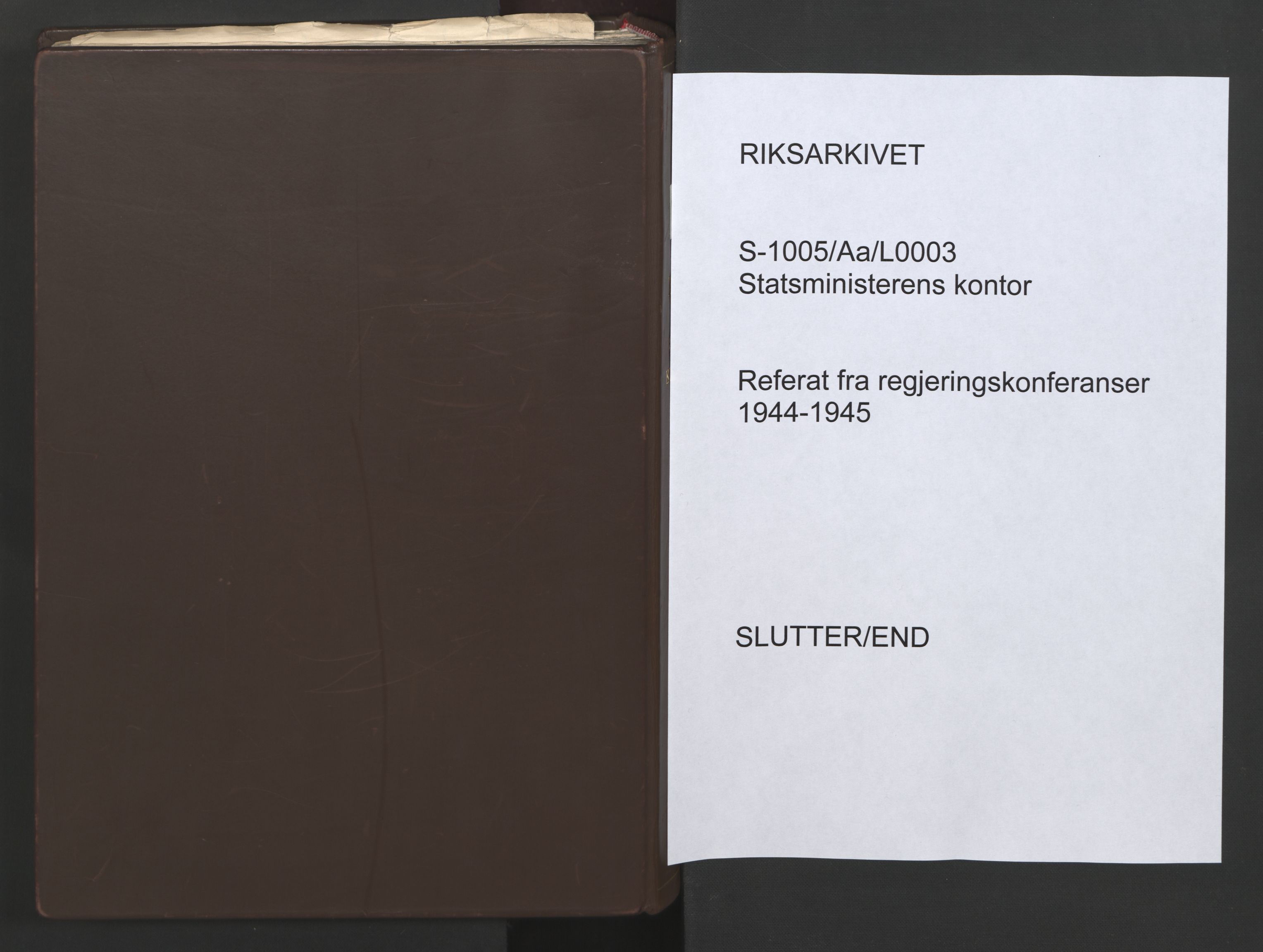 Statsministerens kontor, RA/S-1005/A/Aa/L0003: Referat fra regjeringskonferanser, 1944-1945