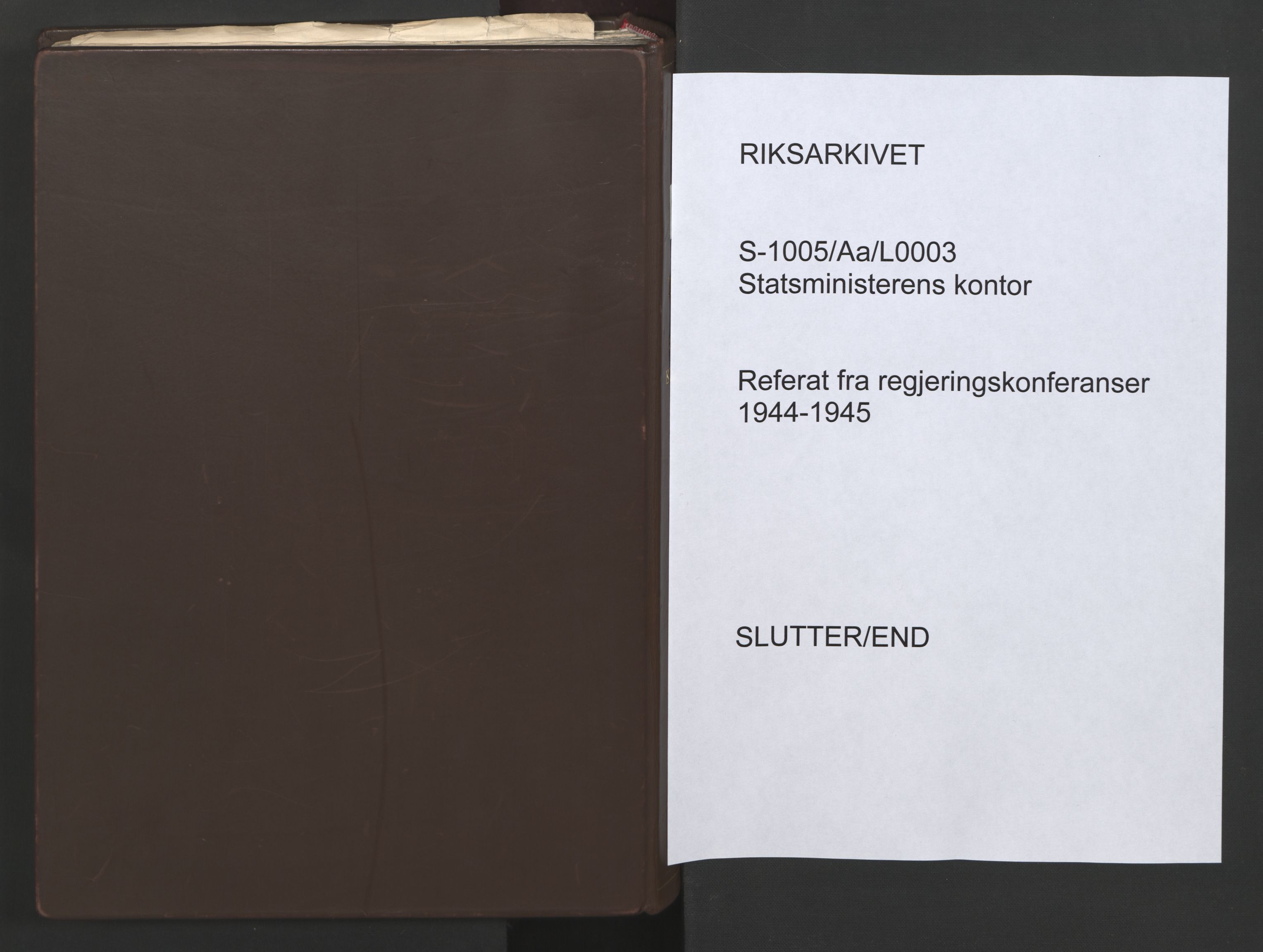Statsministerens kontor, AV/RA-S-1005/A/Aa/L0003: Referat fra regjeringskonferanser, 1944-1945