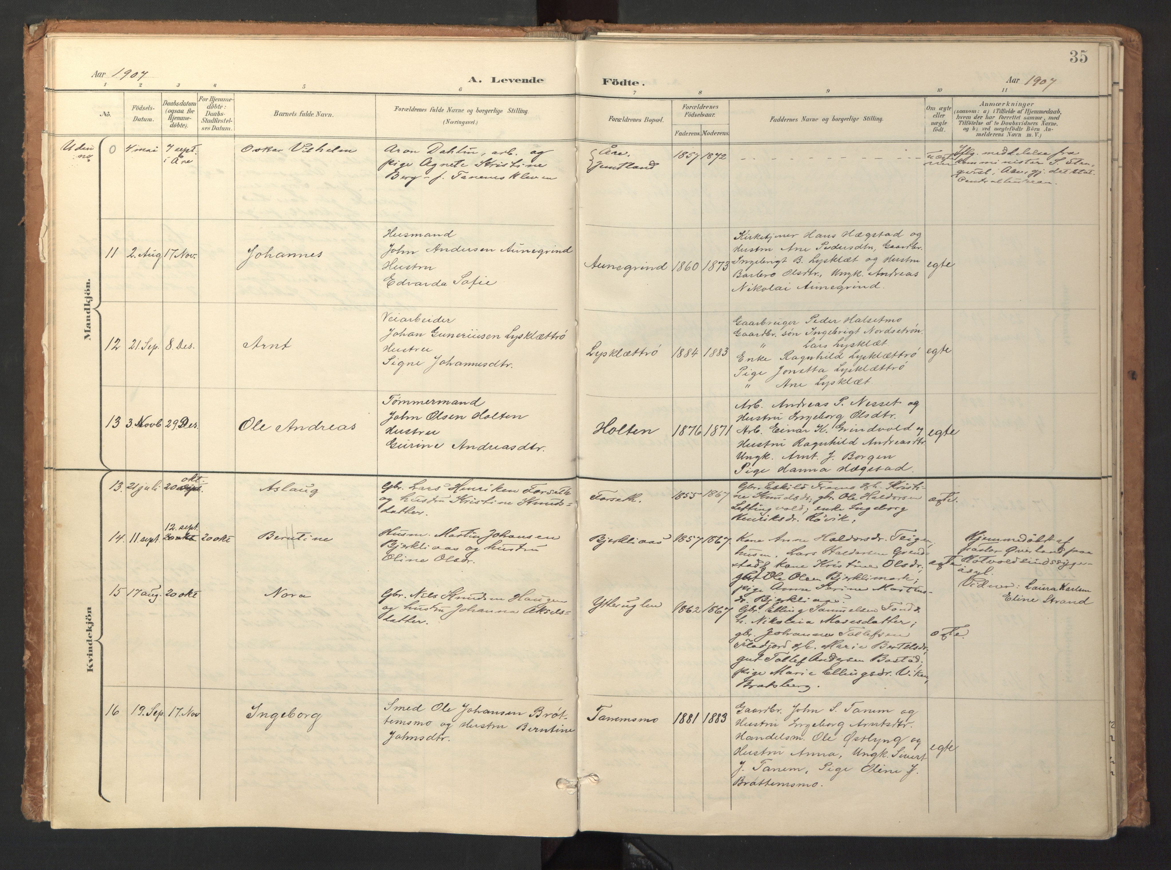 Ministerialprotokoller, klokkerbøker og fødselsregistre - Sør-Trøndelag, SAT/A-1456/618/L0448: Ministerialbok nr. 618A11, 1898-1916, s. 35