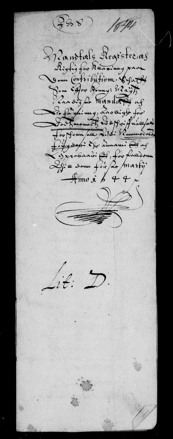 Rentekammeret inntil 1814, Reviderte regnskaper, Lensregnskaper, RA/EA-5023/R/Rb/Rbw/L0079: Trondheim len, 1643-1644